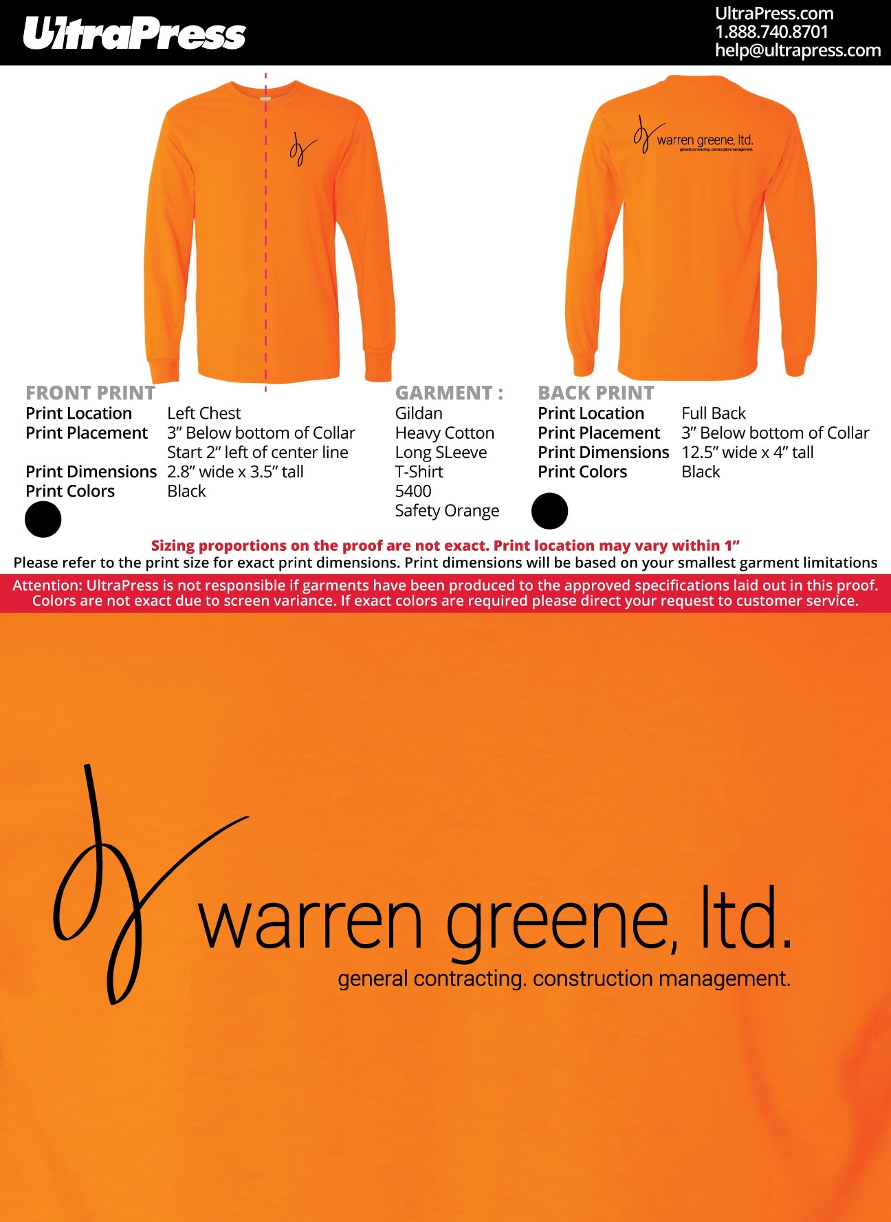 24654 WG Long Sleeves 144 Min Qty (Bulk)