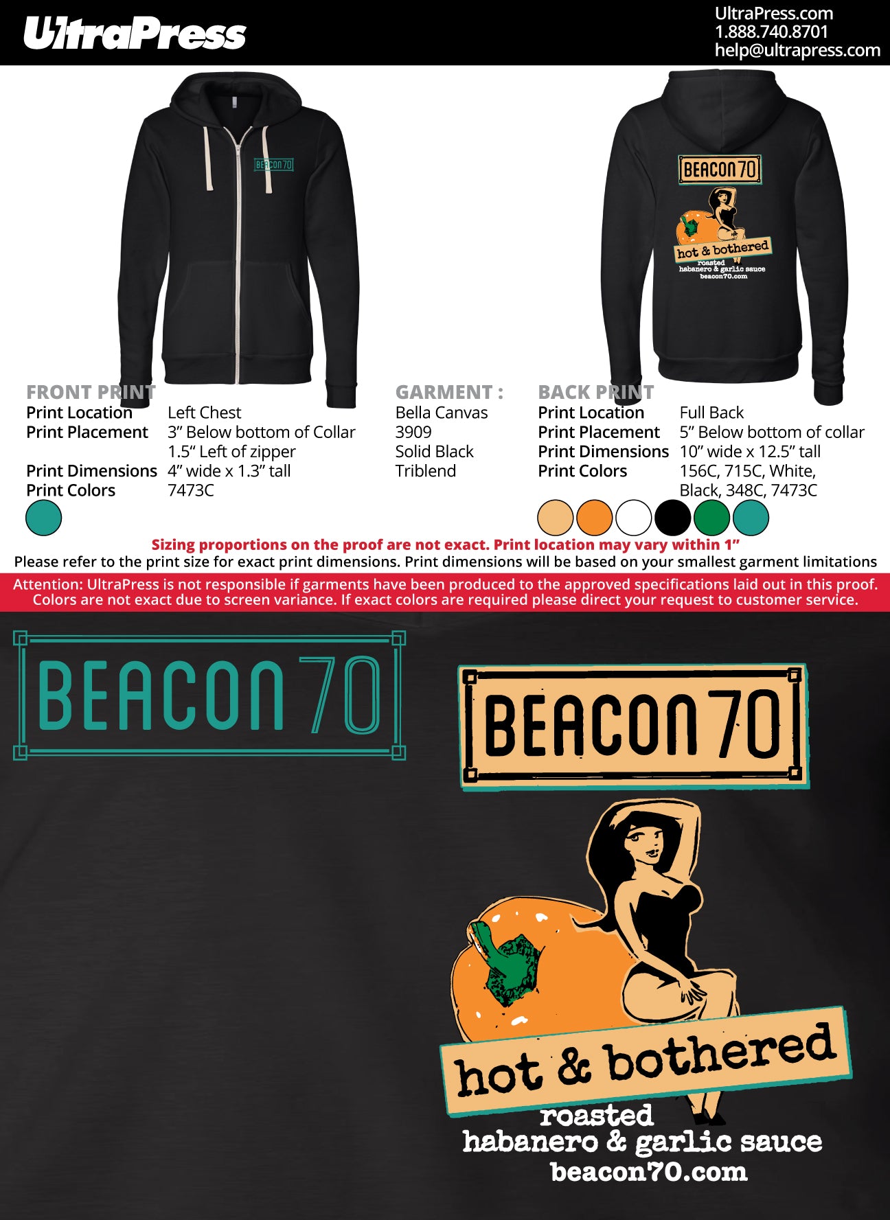 UP-BCN-60015 Beacon 70 Hot N Bothered SS 144 Min Qty (Bulk)
