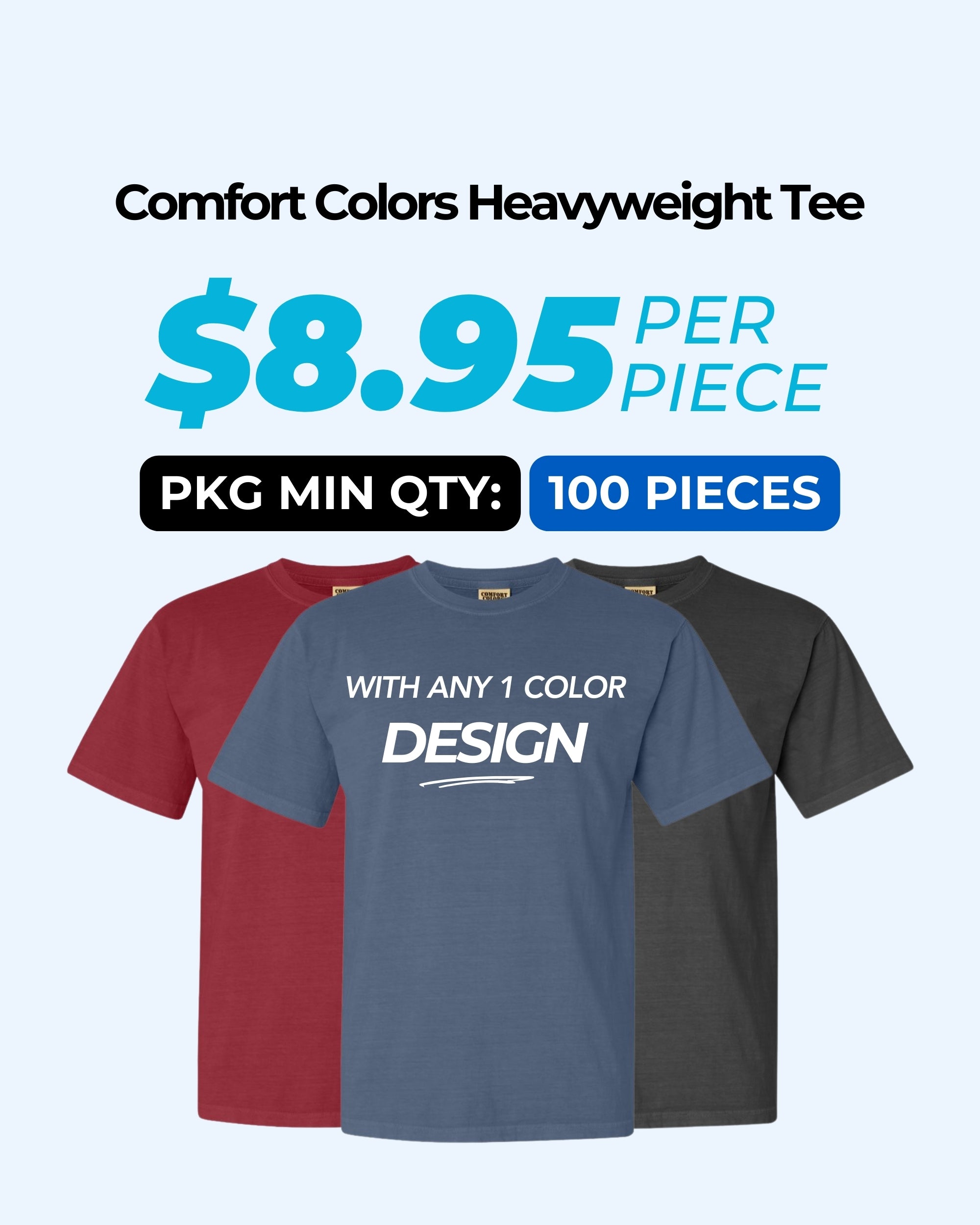 Comfort Colors 1717 T-Shirt Package (100 Pieces)