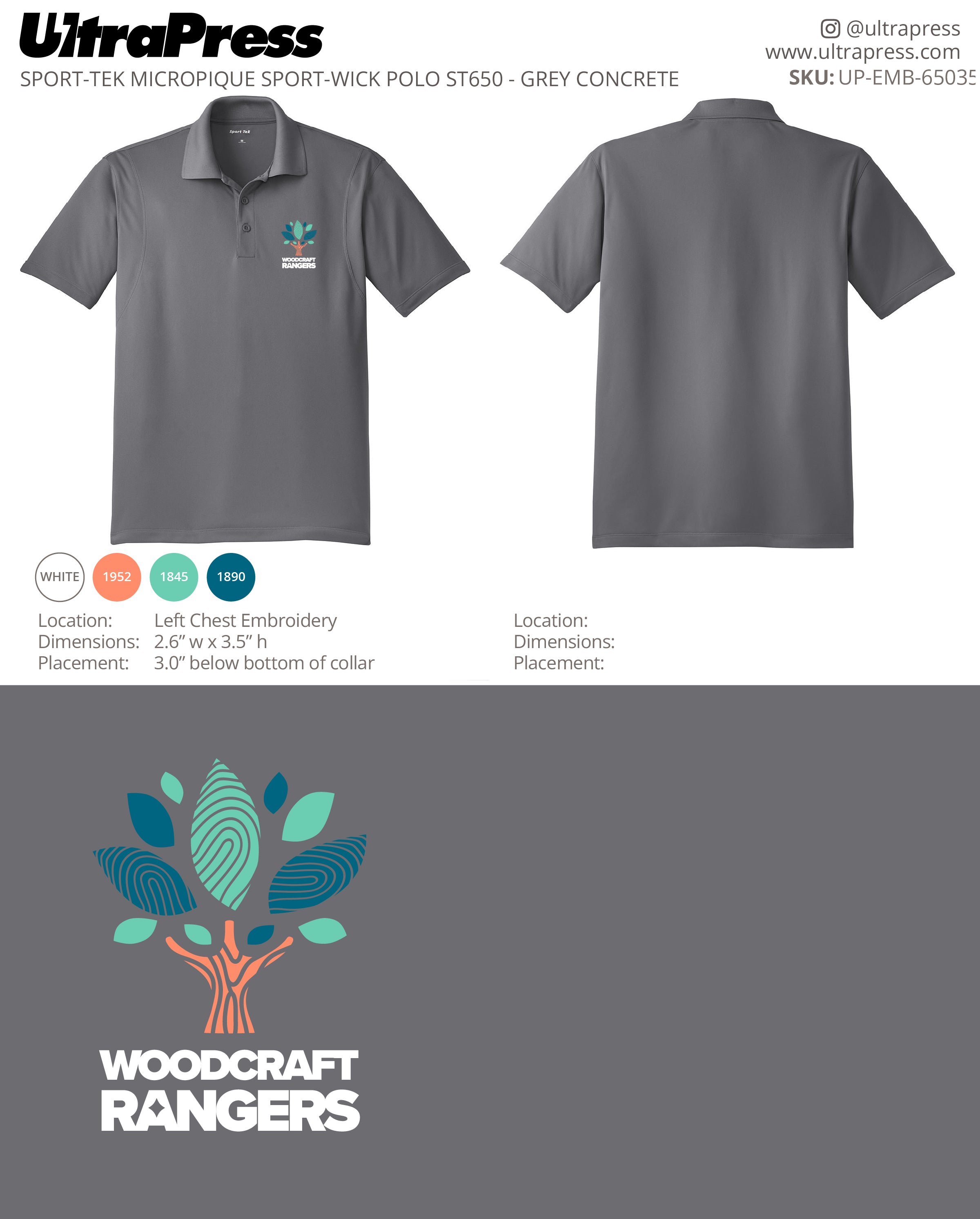 UP-EMB-65035 WOODCRAFT RANGER Polo 400 Min Qty (Bulk)