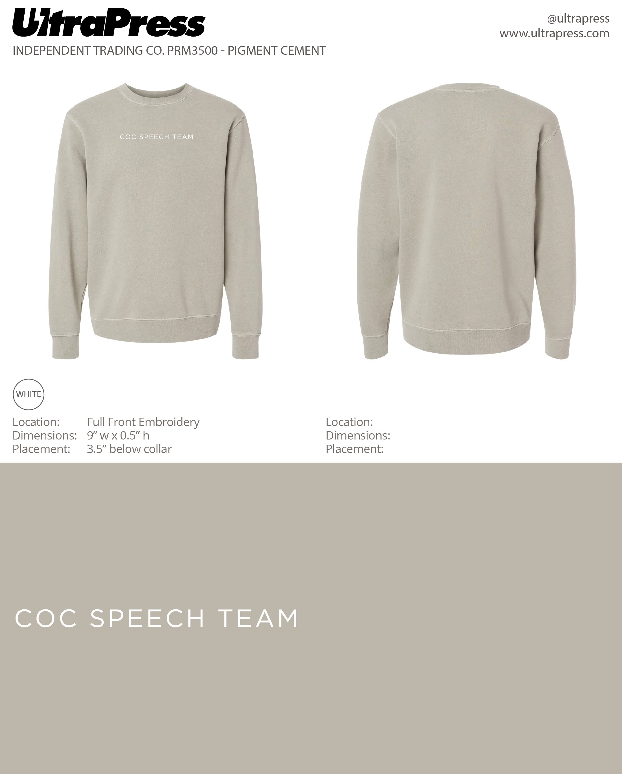 UP-EMB-67160 Communication Studies Department Sweatshirt 2024 50 Min Qty (BULK)