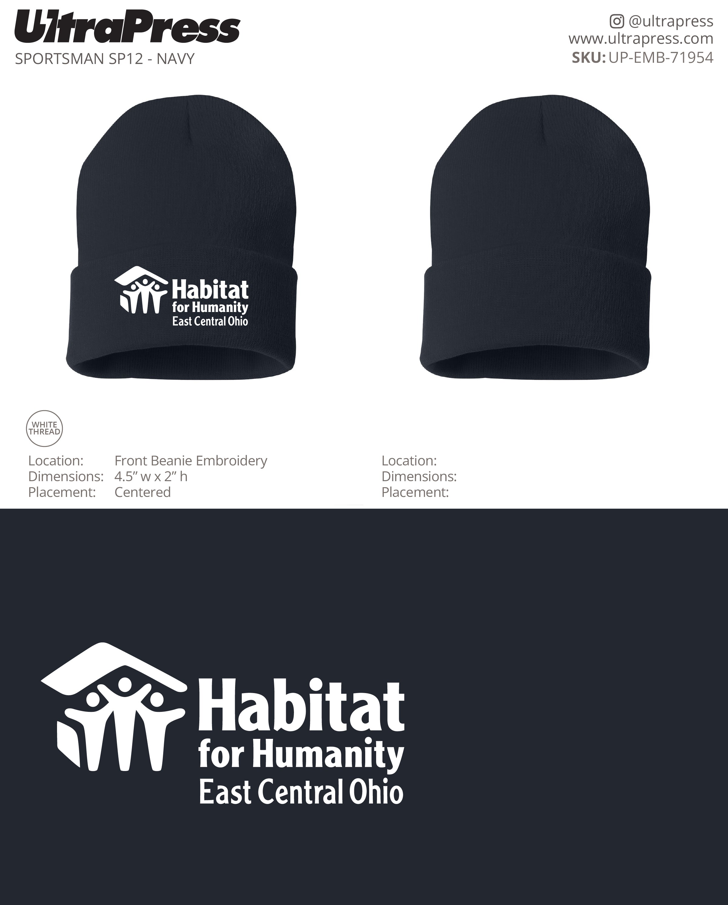 UP-EMB-71954 Habitat For Humanity - Kevin Miller 50 Min Qty (Bulk)