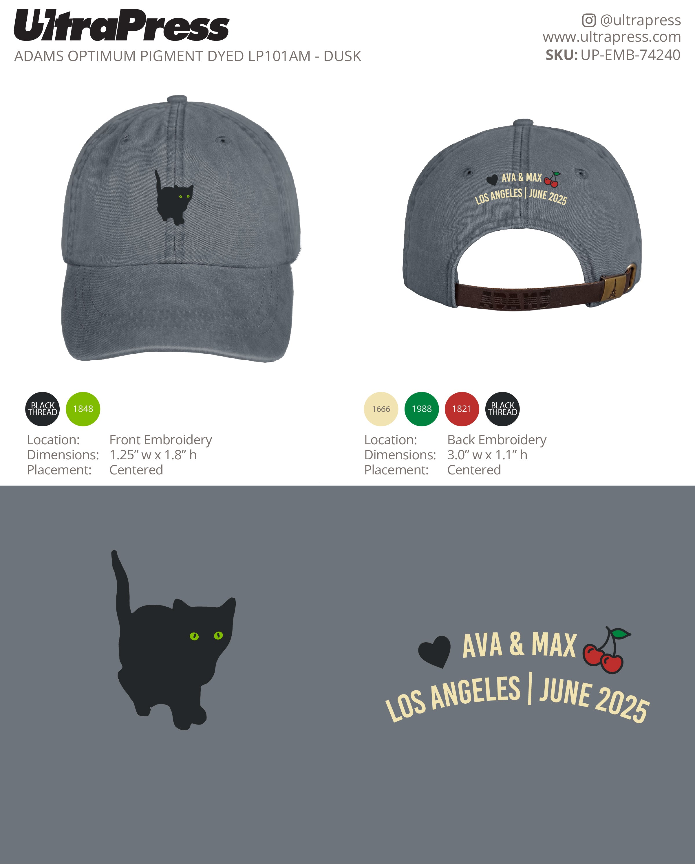 UP-EMB-74240 Max and Ava Wedding Hats 200 Min Qty (Bulk)