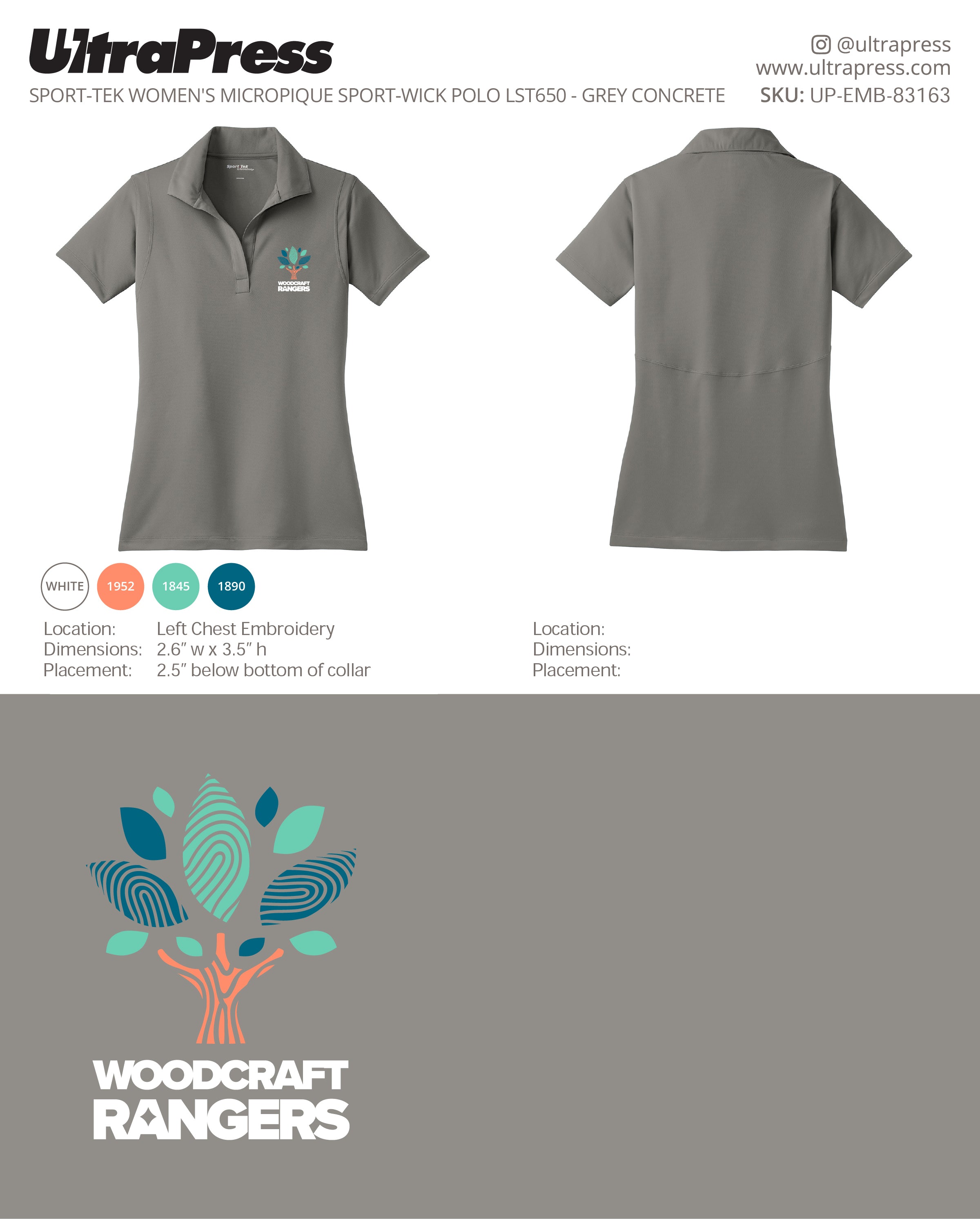 UP-EMB-83163 Woodcraft Rangers Polo 2026 - Full Color (Bulk)