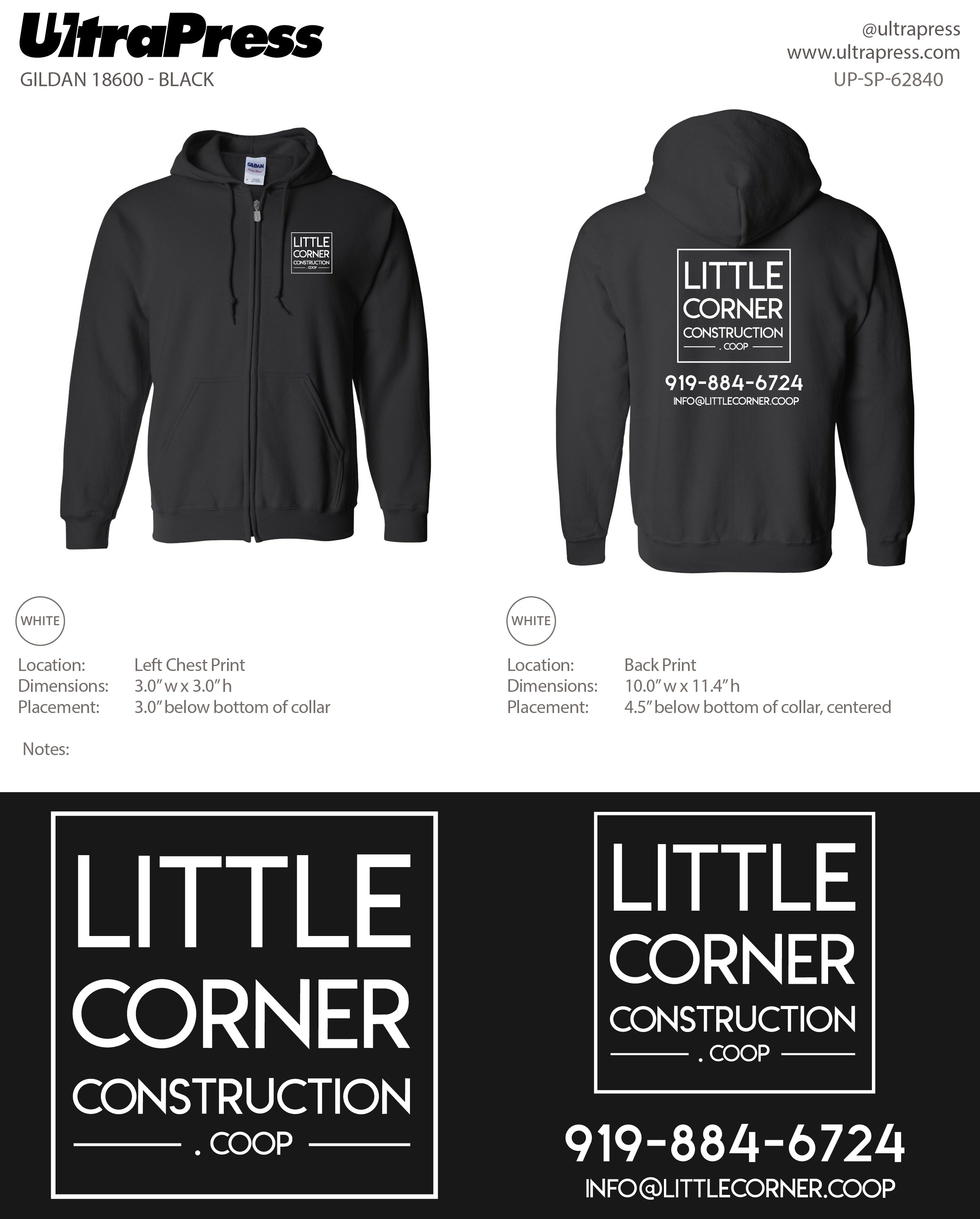 UP-SP-62840 Little Corner Construction in White Ink 24 Min Qty (Bulk)