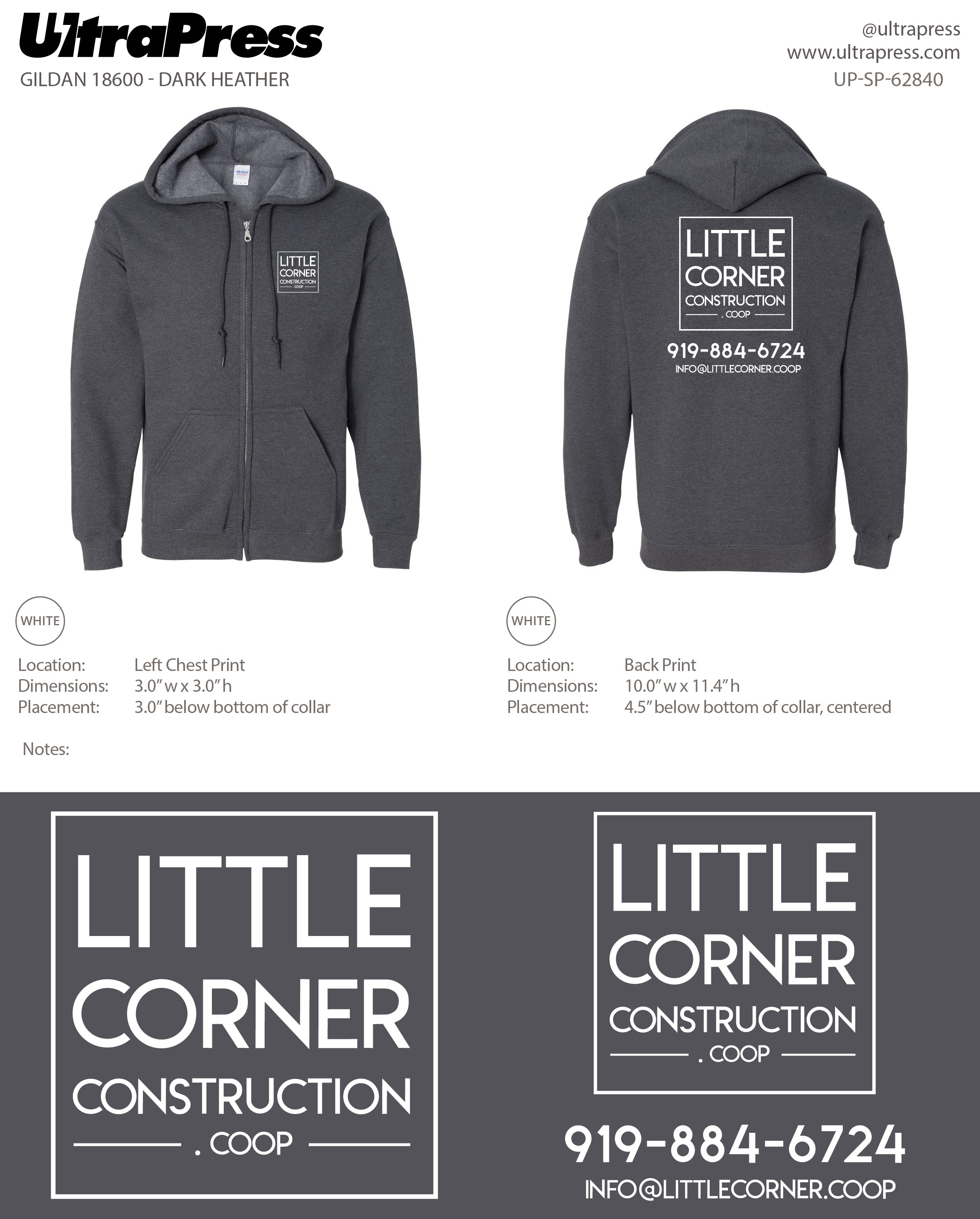 UP-SP-62840 Little Corner Construction in White Ink 24 Min Qty (Bulk)