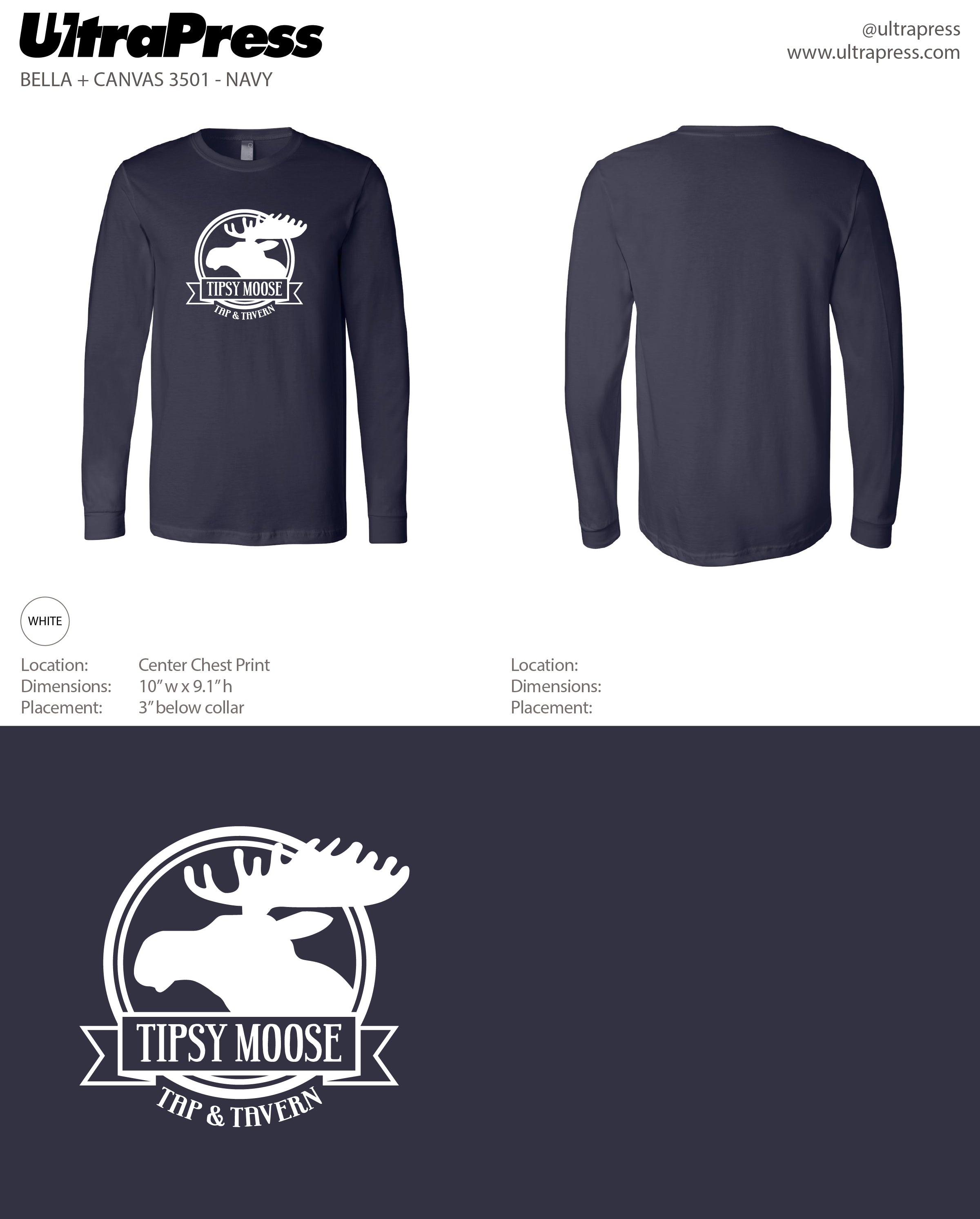 UP-SP-64009 Tipsy Moose Front Circle Logo 144 Min Qty (BULK)