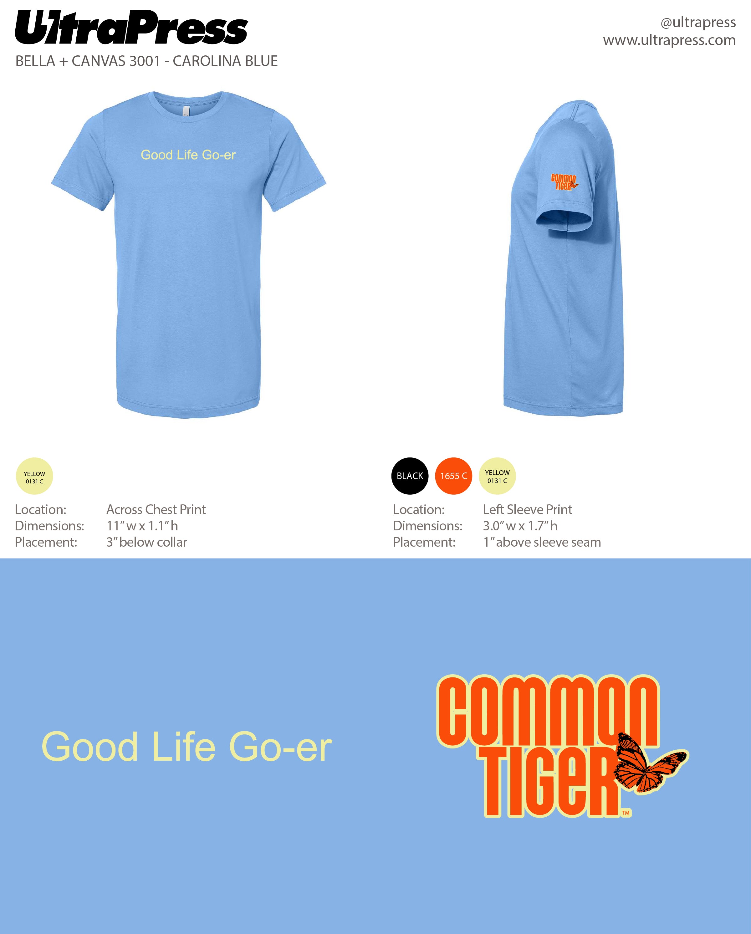 UP-SP-64485 Common Tigers Good Life Go-er Tees 48 Min Qty (Bulk)