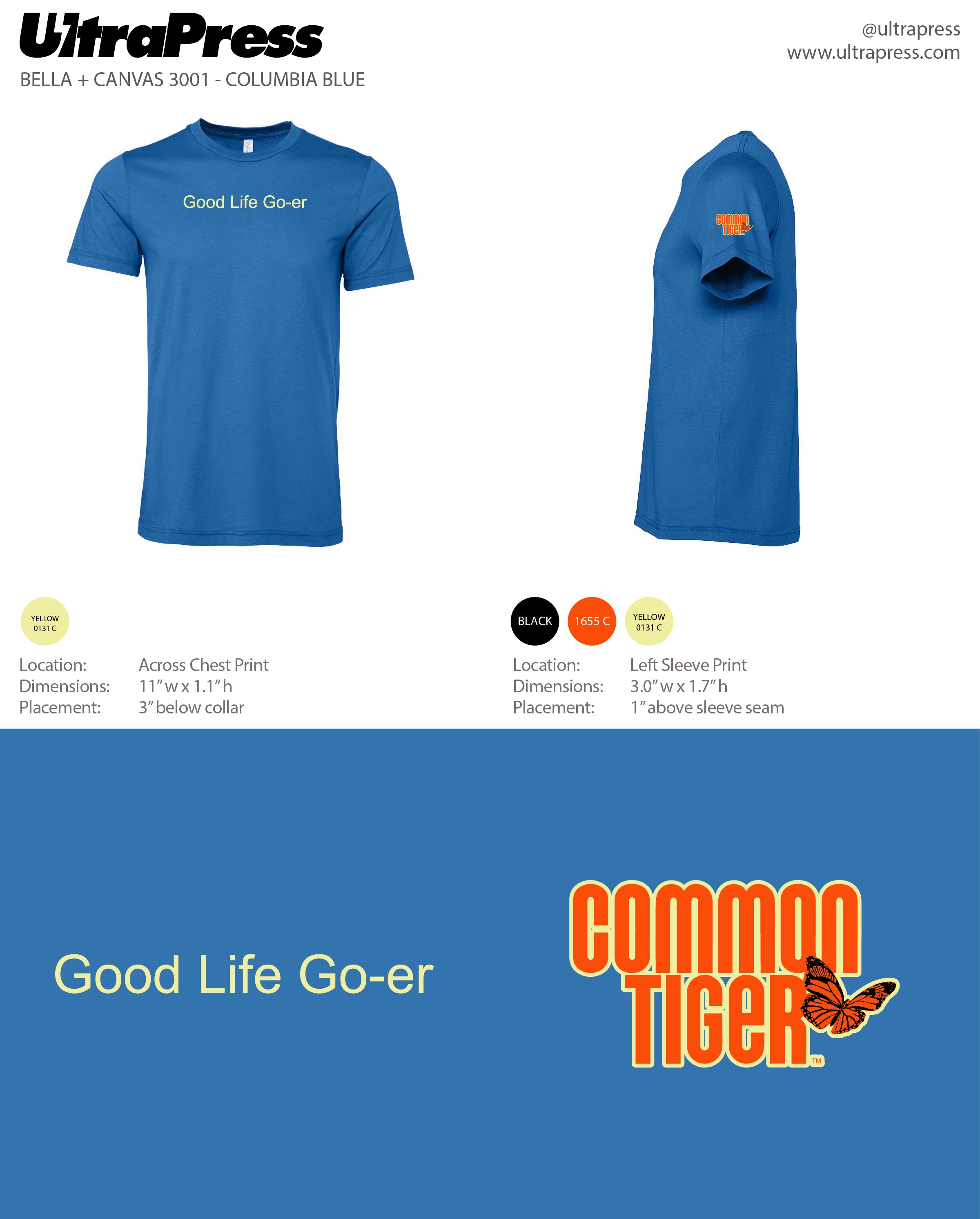 UP-SP-64485 Common Tigers Good Life Go-er Tees 48 Min Qty (Bulk)