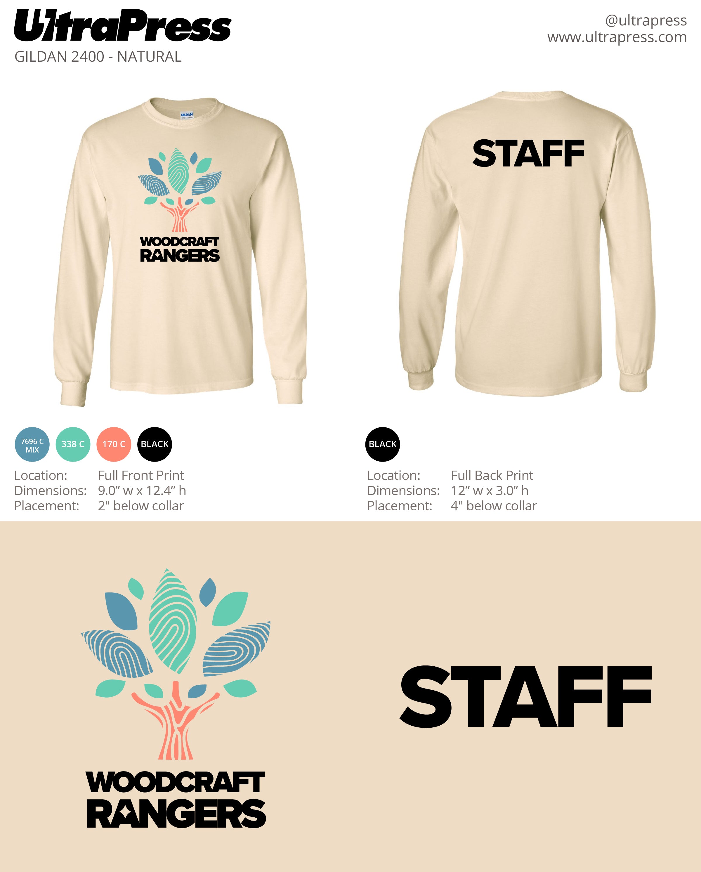 UP-SP-64818 Woodcraft Rangers Original Tree Logo Staff 1000 Min Qty (BULK - RUSH)