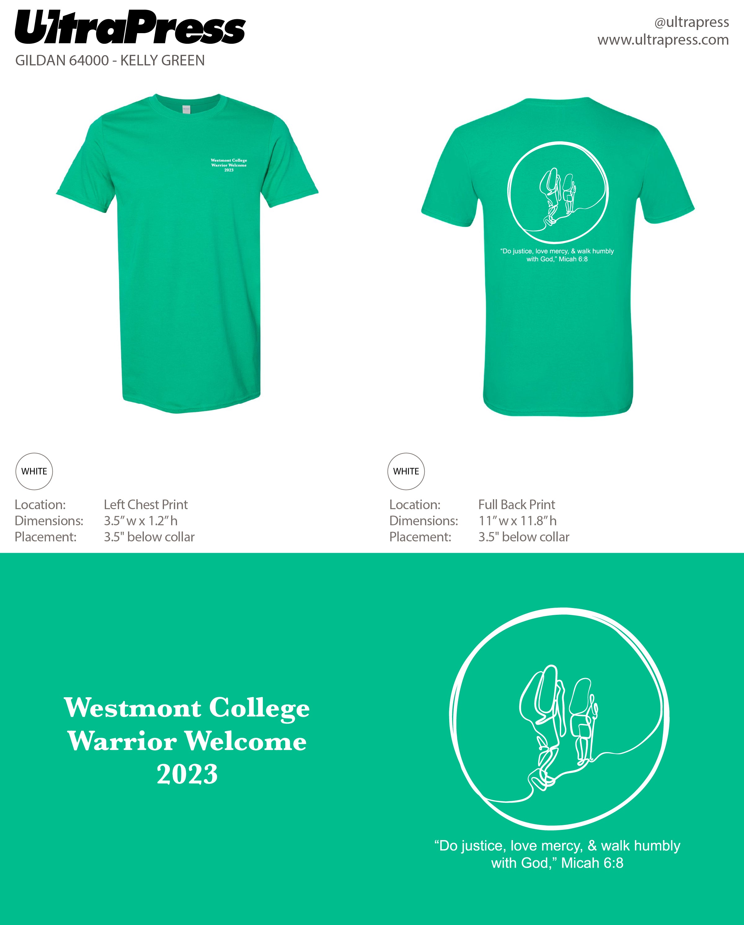 UP-SP-64990 Westmont College Warrior Welcome 2023 288 Min Qty (Bulk)
