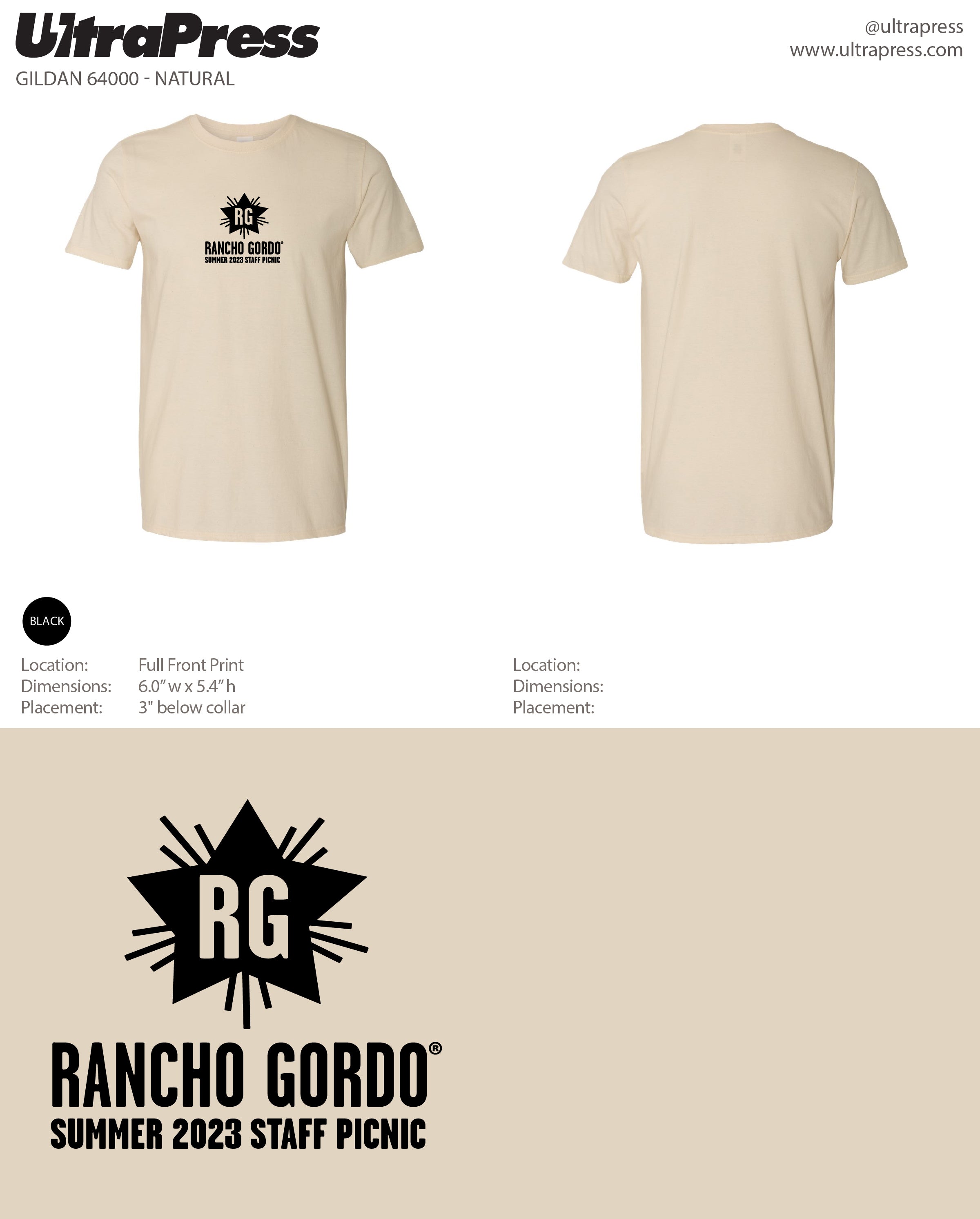 UP-SP-65220 Rancho Gordo Summer 2023 Staff Picnic 72 Min Qty (Bulk)