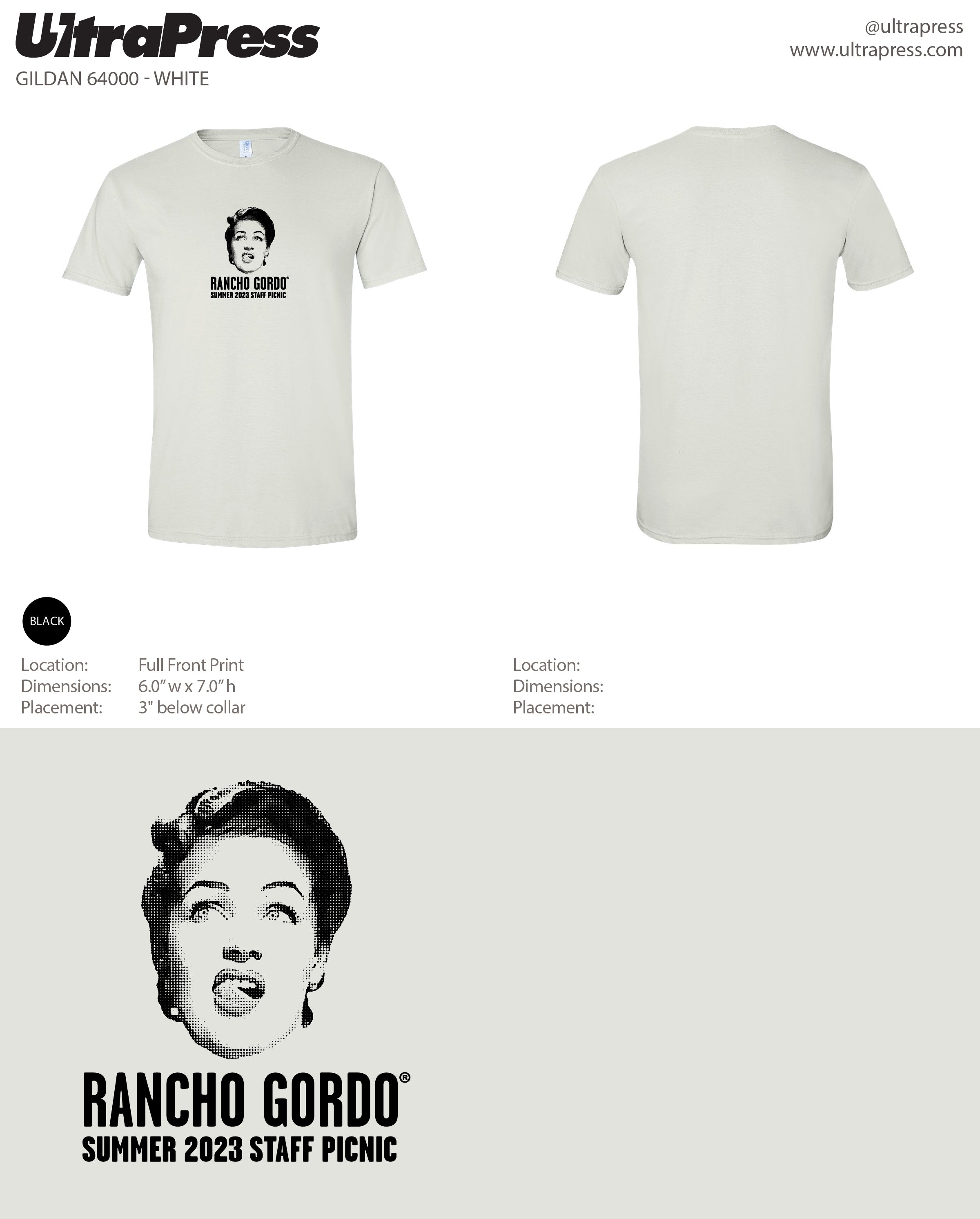 UP-SP-65229 Rancho Gordo Lady Summer Staff Picnic 2023 48 Min Qty (Bulk)