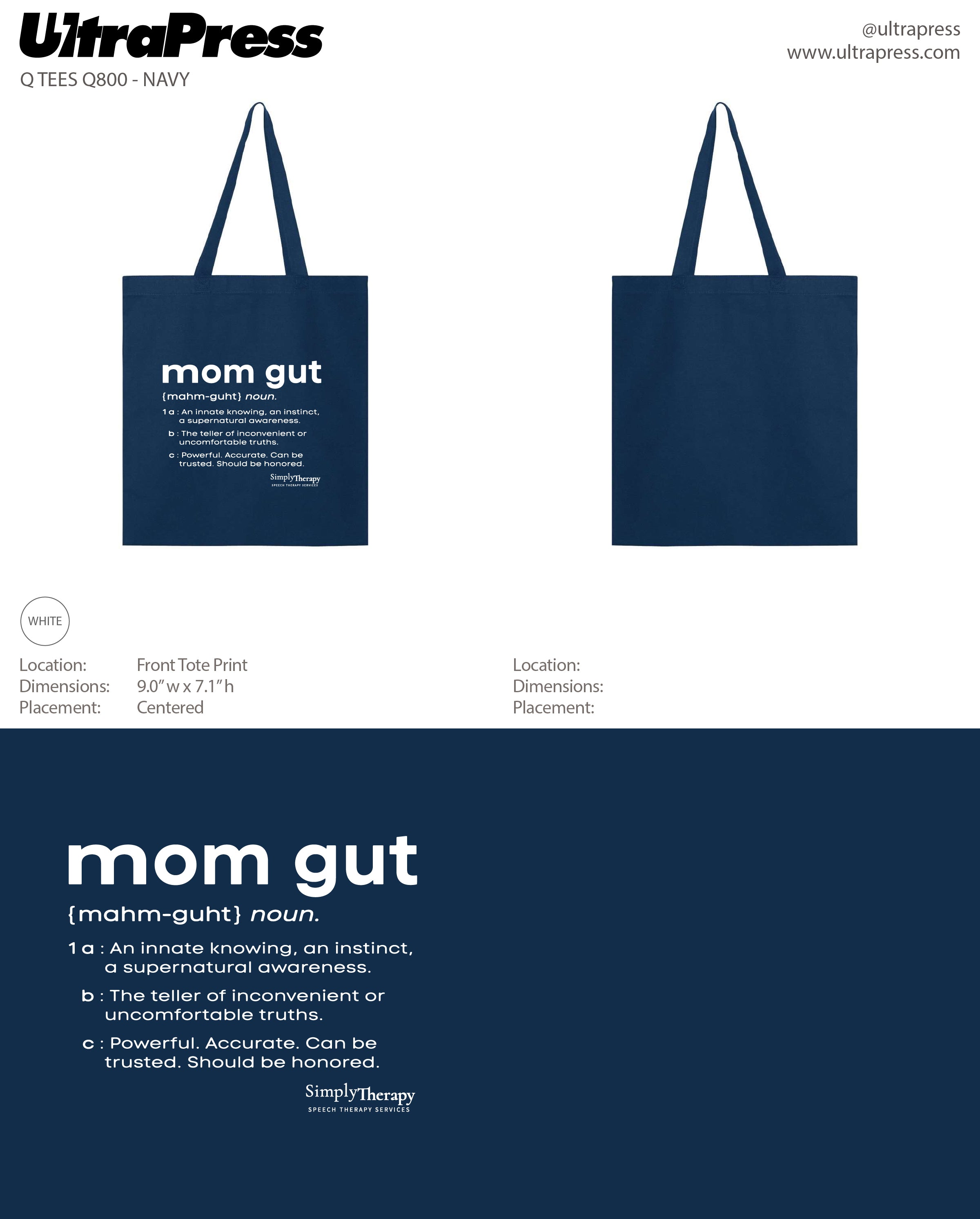 UP-SP-65521 Simply Therapy Mom Gut Tote Bag 2023 24 Min Qty (Bulk)