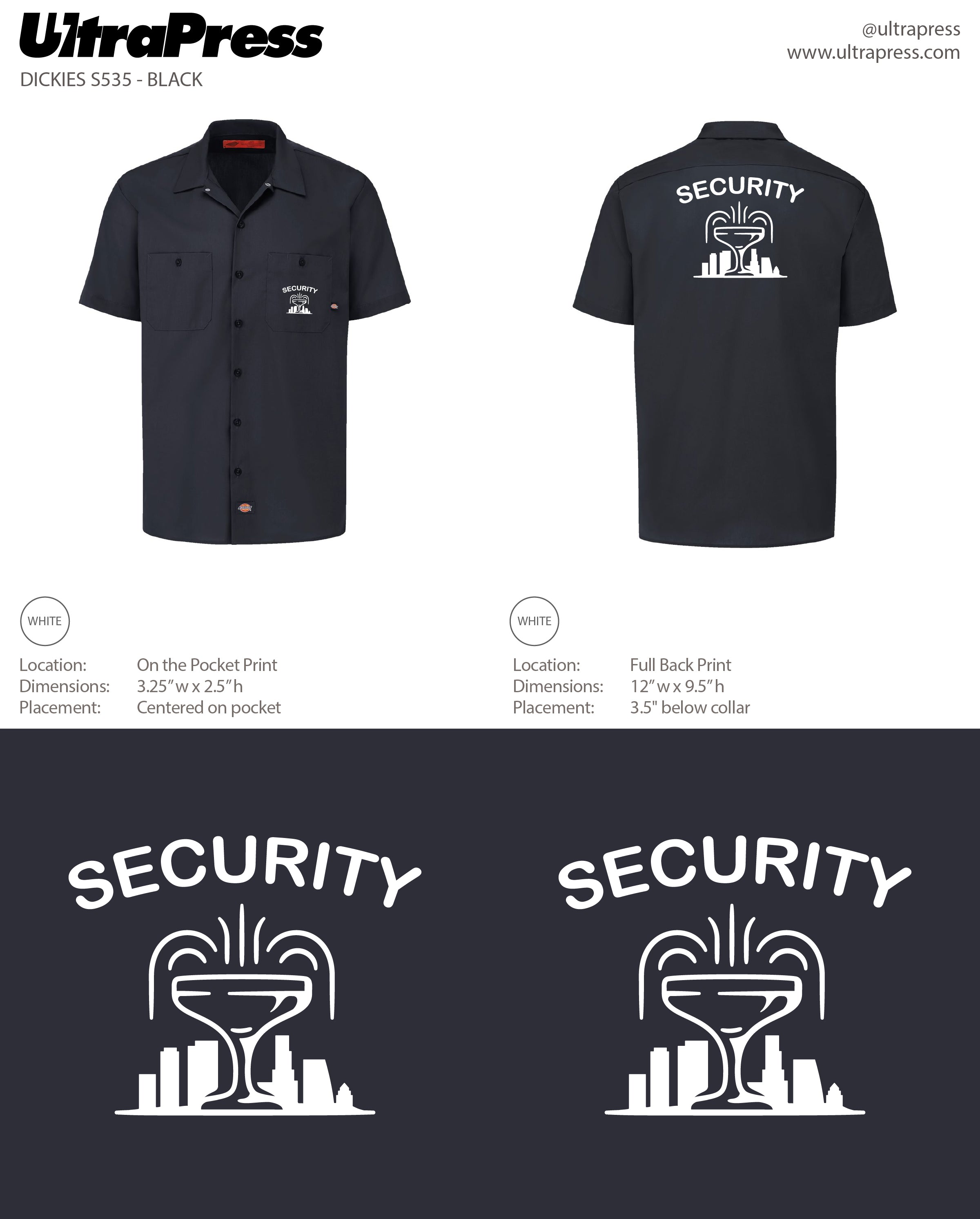 UP-SP-65557 Park Hospitality Dickies Work Shirts 24 Min Qty (Bulk)