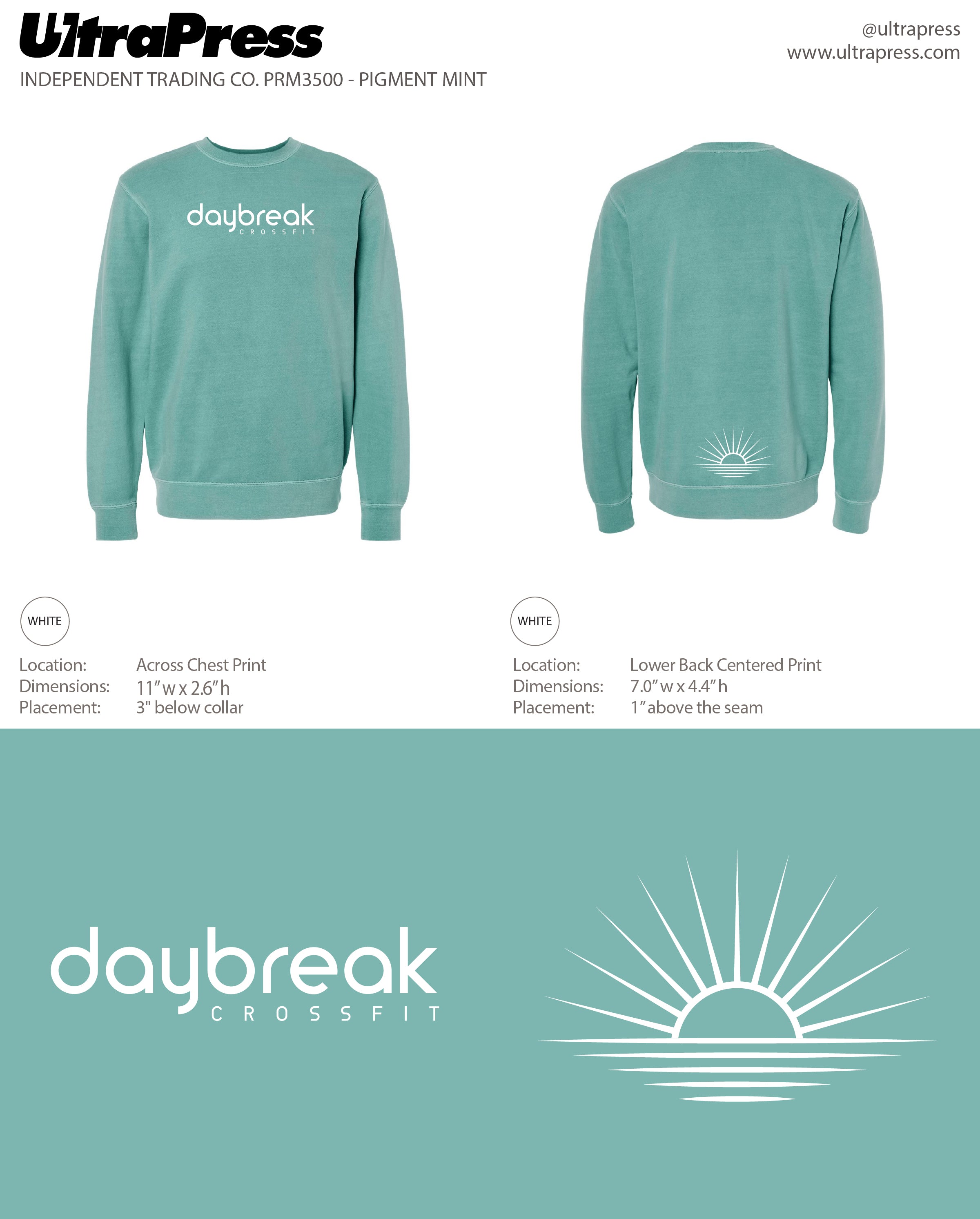 UP-SP-65890 Daybreak CrossFit 2023 Crew Sweatshirts 24 Min Qty (Bulk)