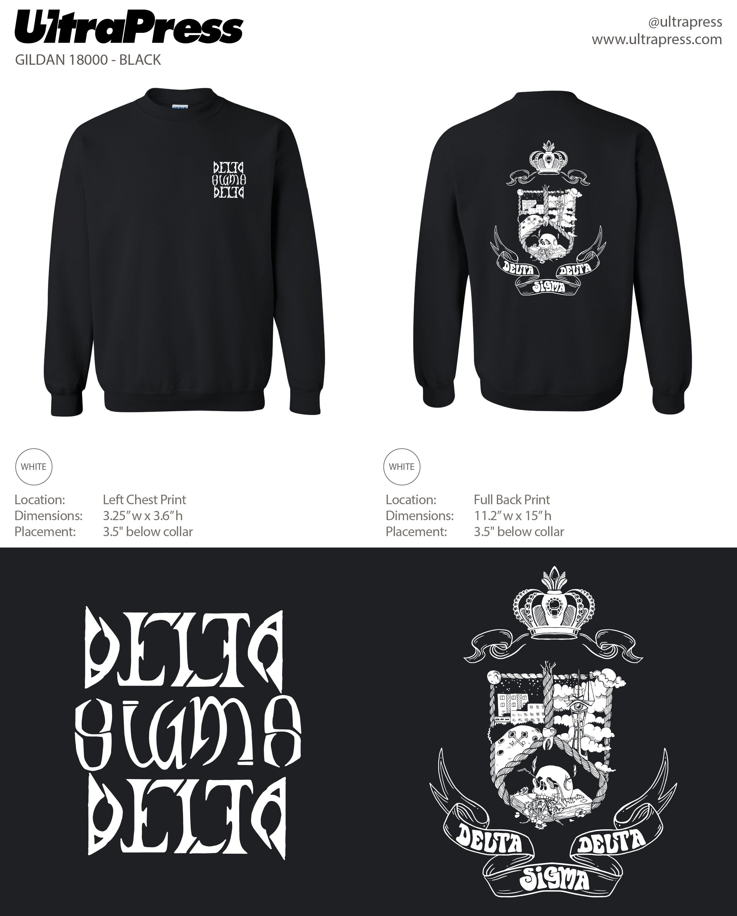 UP-SP-65920 Delta Sigma Delta Sweatshirt 2023 48 Min Qty (Bulk)