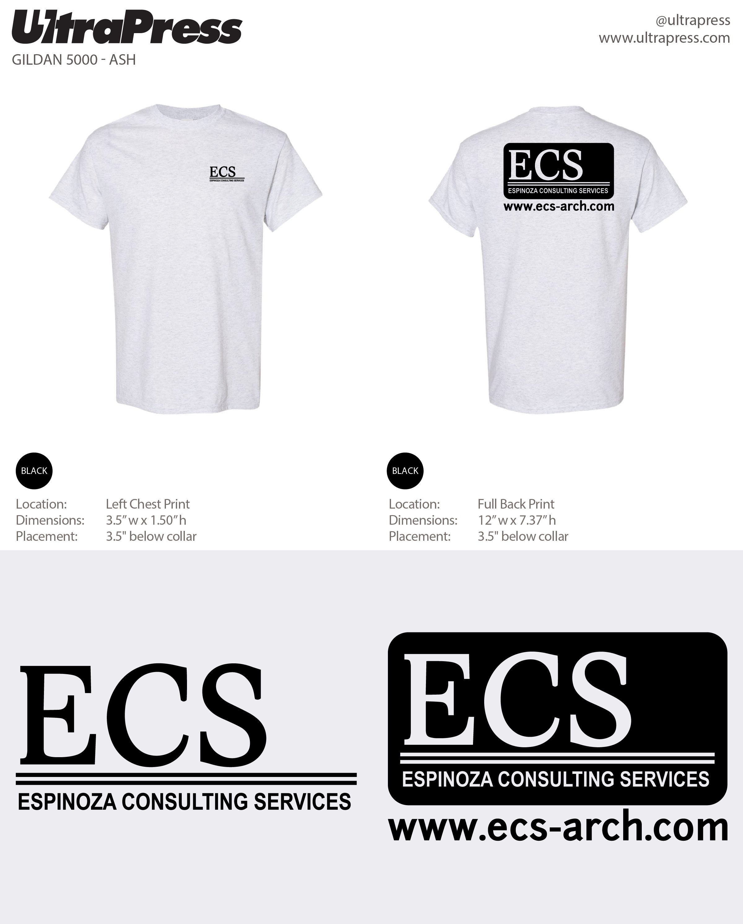 UP-SP-66072 ECS logo Tee 48 Min Qty (Bulk)