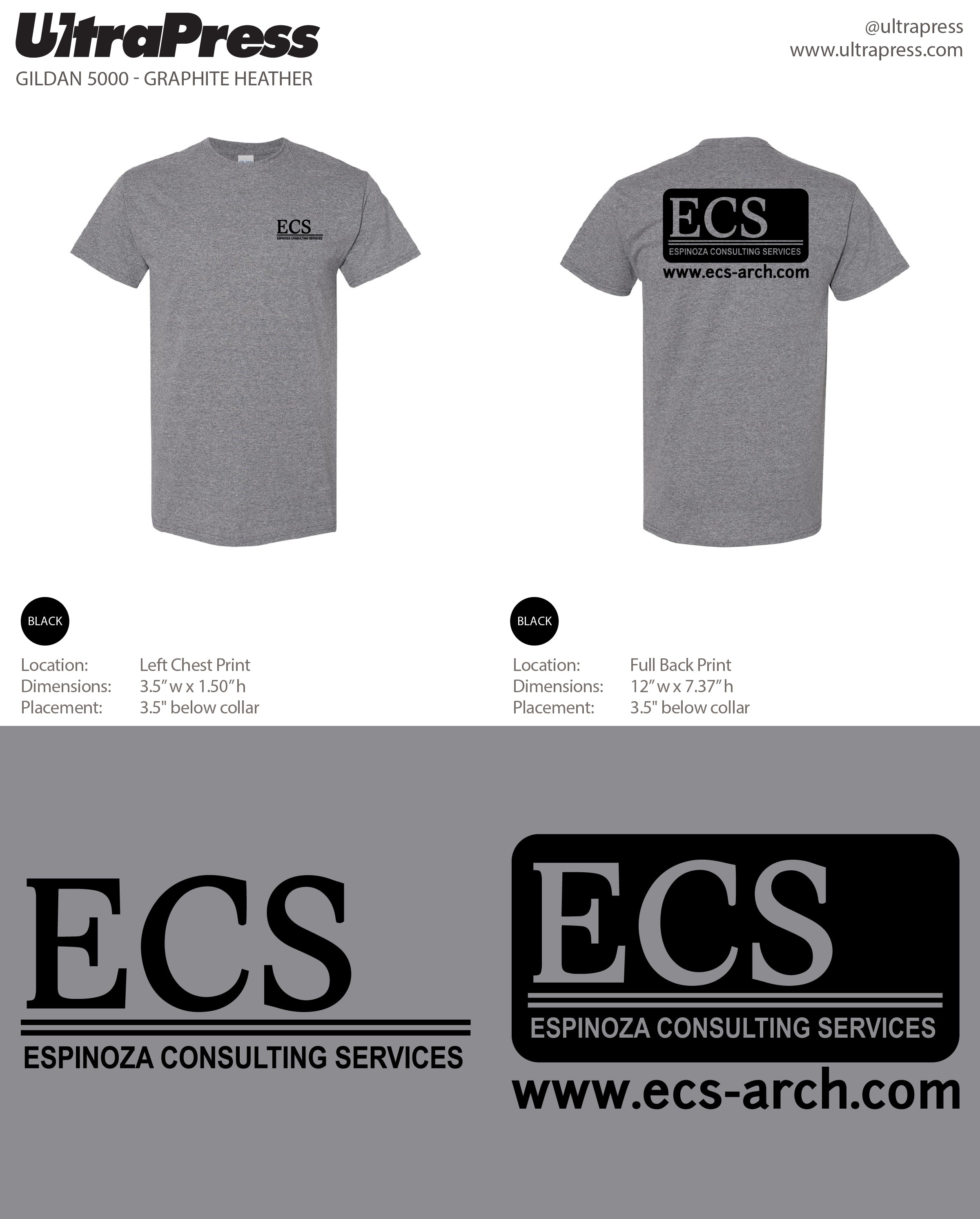 UP-SP-66072 ECS logo Tee 48 Min Qty (Bulk)