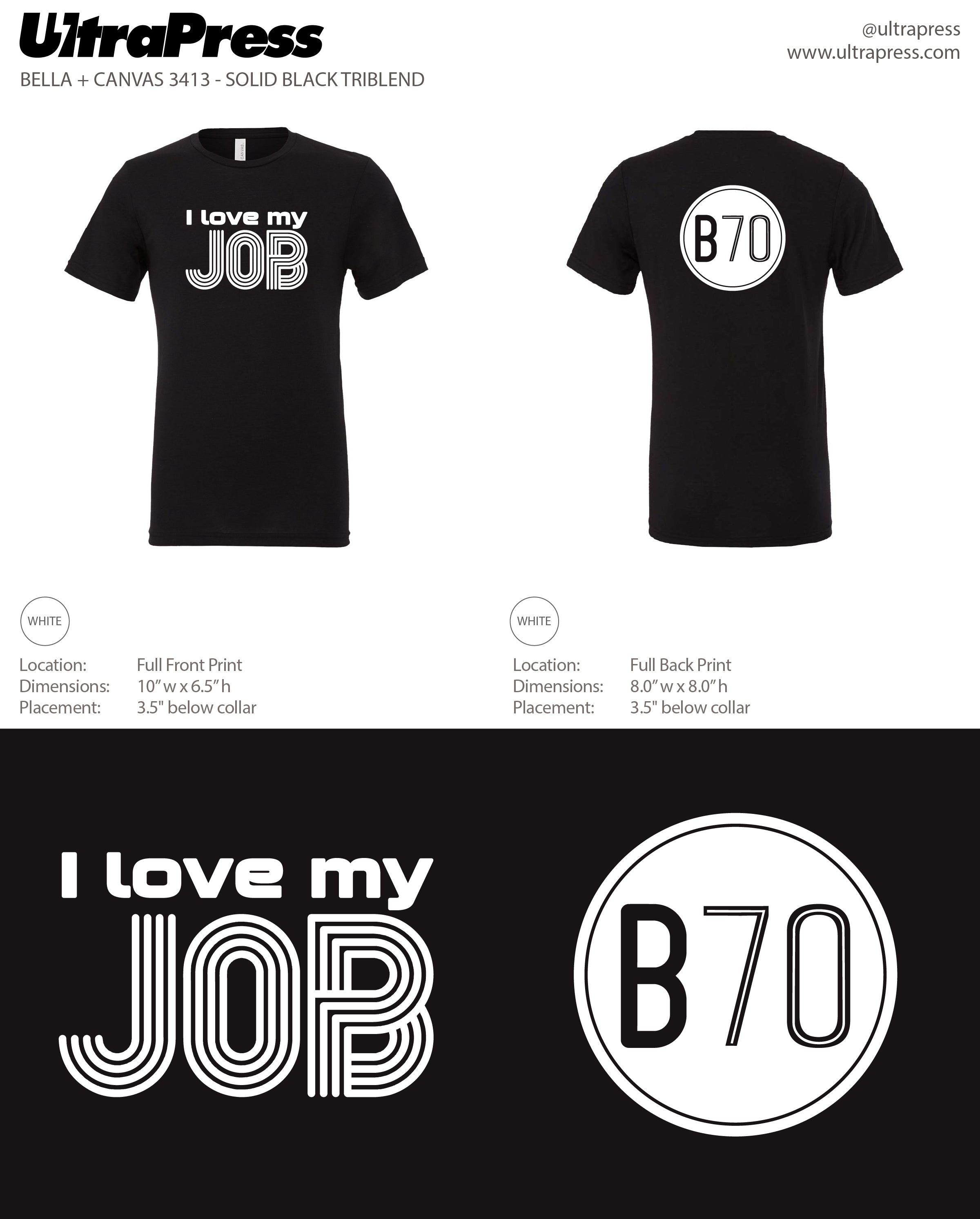 UP-SP-66097 B70 I love my job 48 Min Qty (BULK)