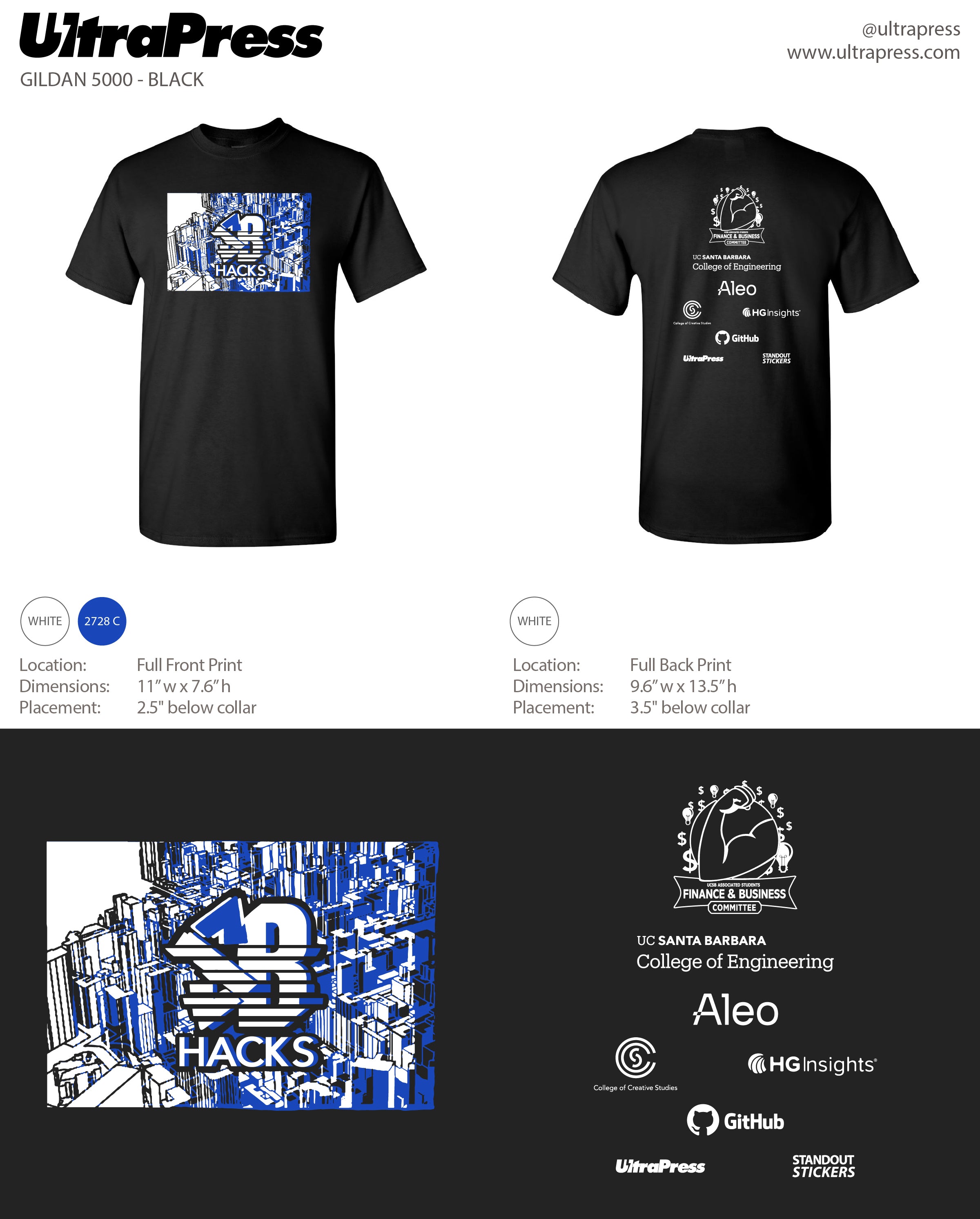 UP-SP-66141 SB Hacks Glitch Effect Blue Tee 2024 144 Min Qty (Bulk)