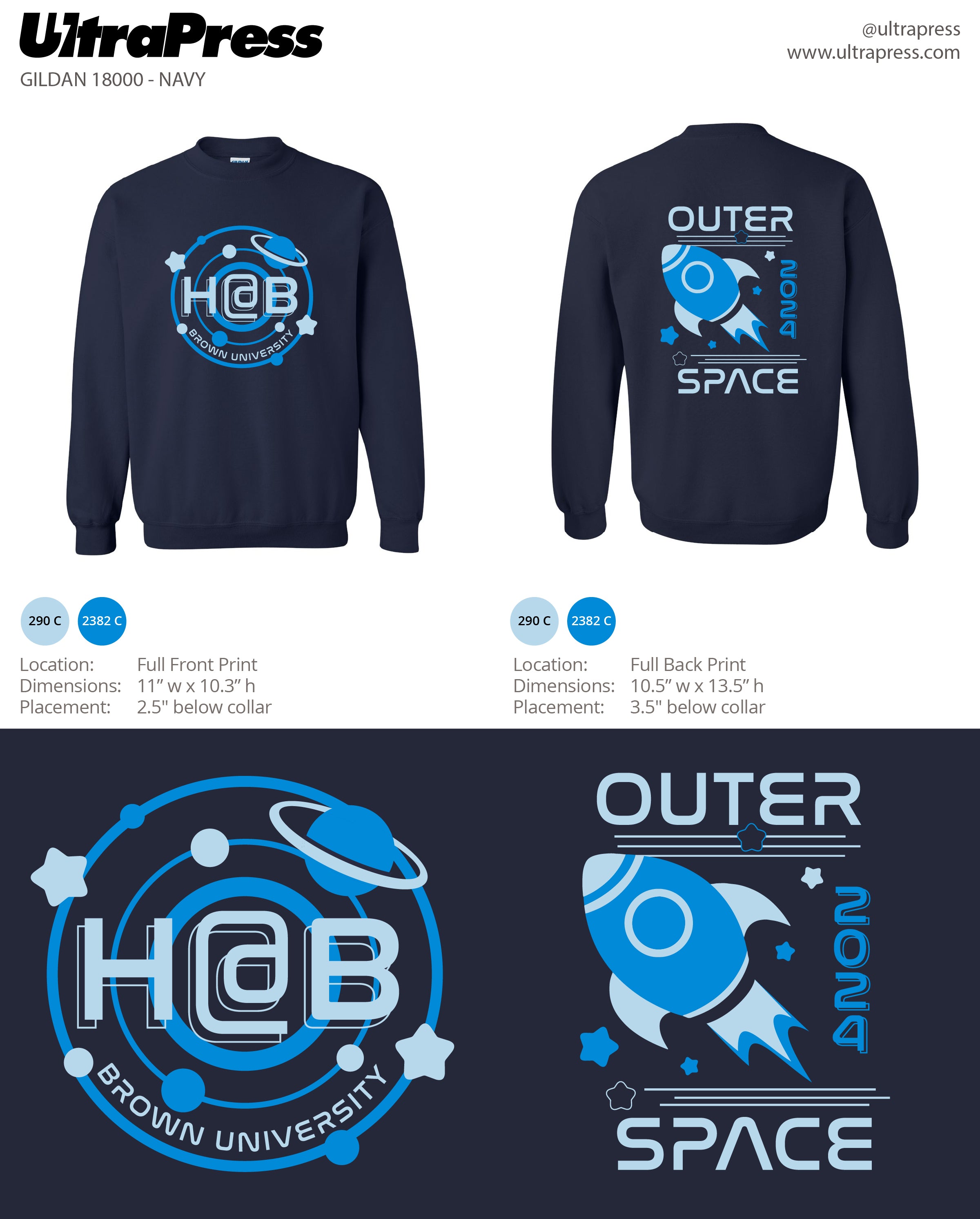 UP-SP-66279 Hack Brown University 2024 NAVY 400 Min Qty (Bulk)
