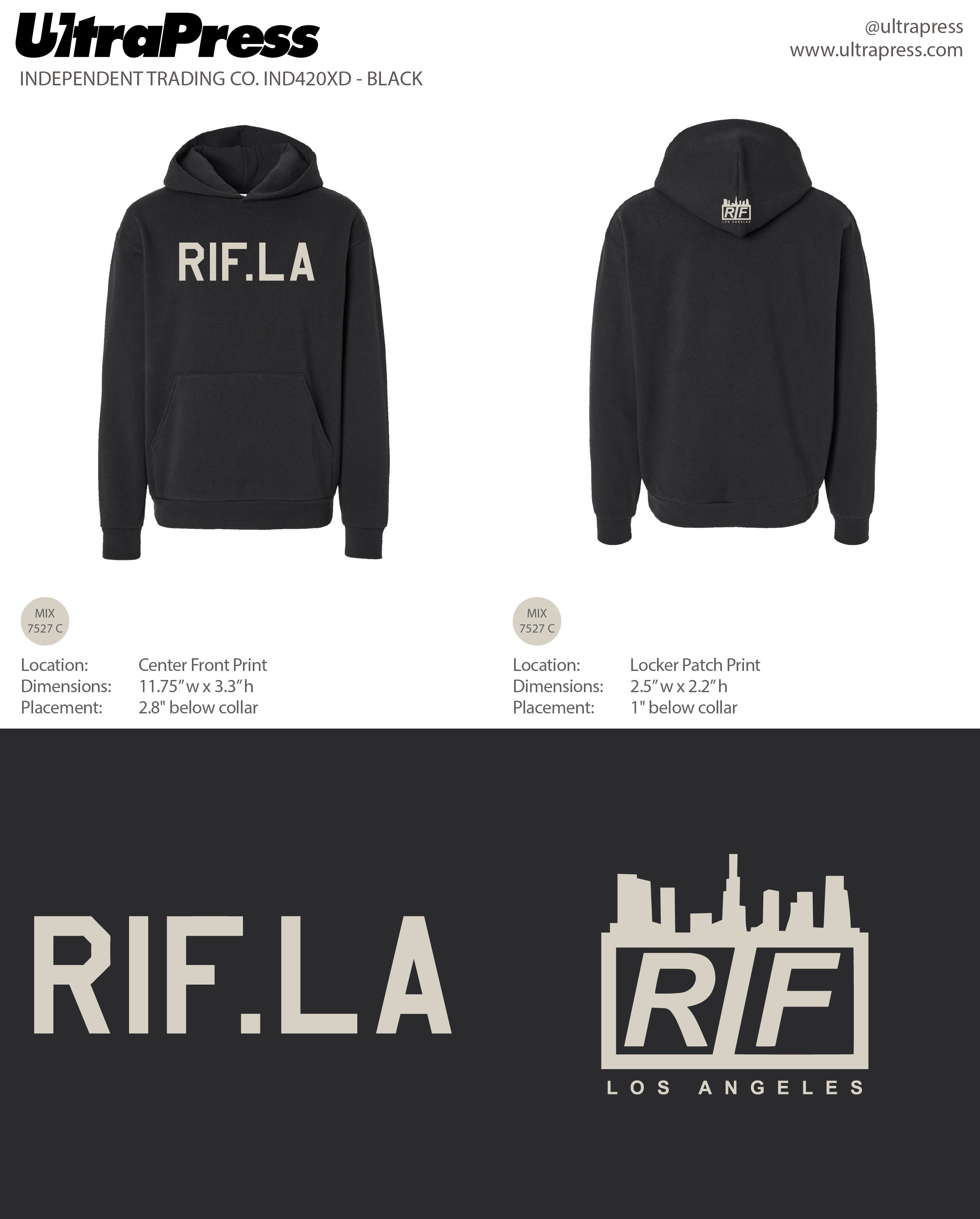 UP-SP-66324 RIFLA Distressed Logo 2024 Black 72 Min Qty (Bulk)