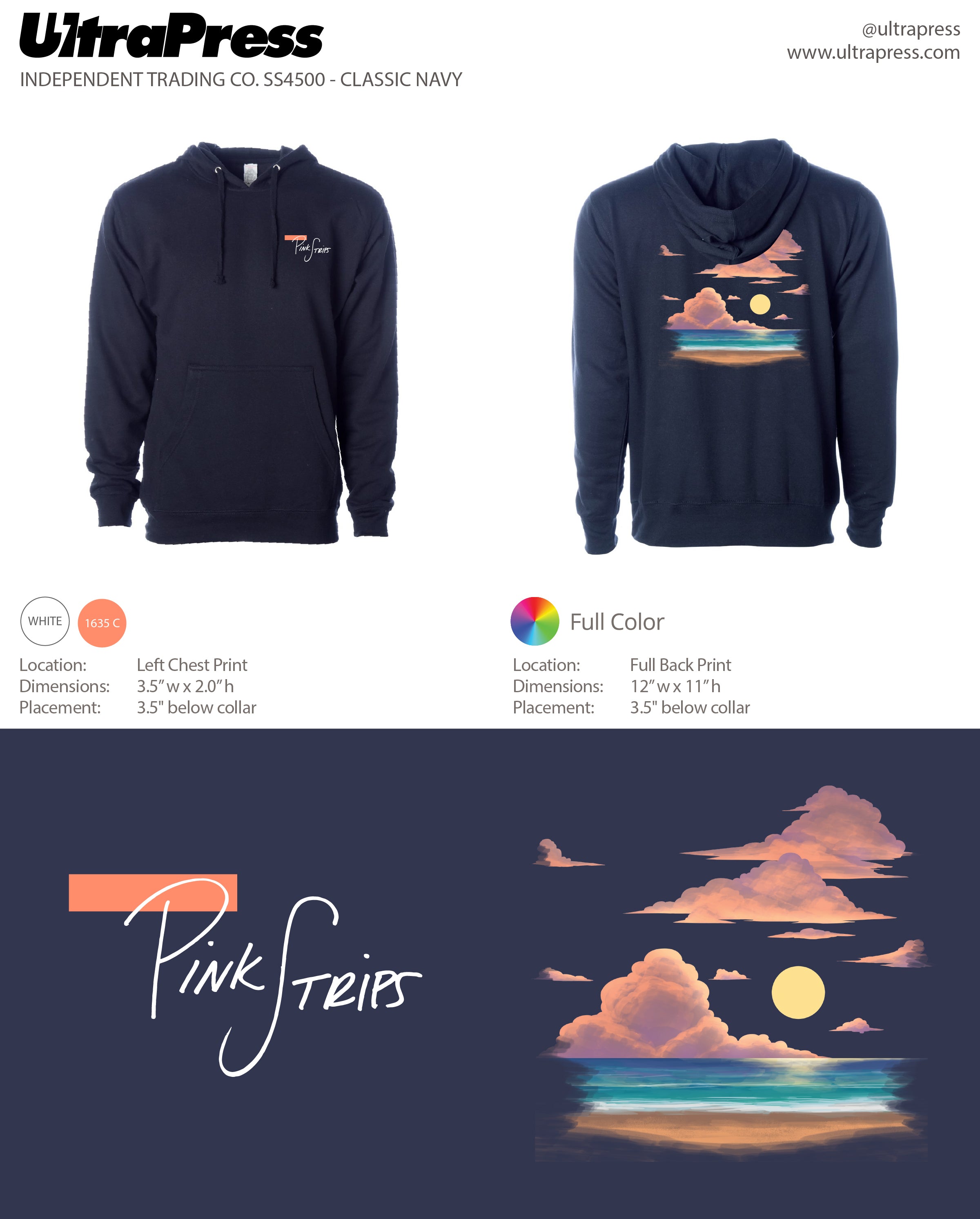 UP-SP-66369 Pink Strips Hoodie 2024 72 Min Qty (Bulk)