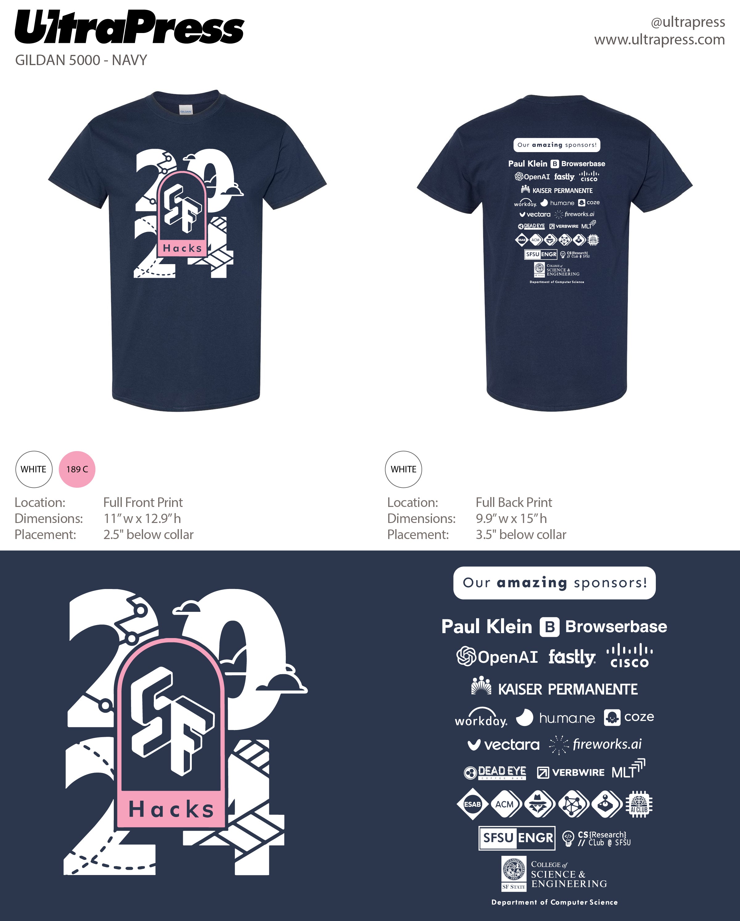 UP-SP-66646 SF Hacks Navy Shirts 2024 48 Min Qty (BULK)