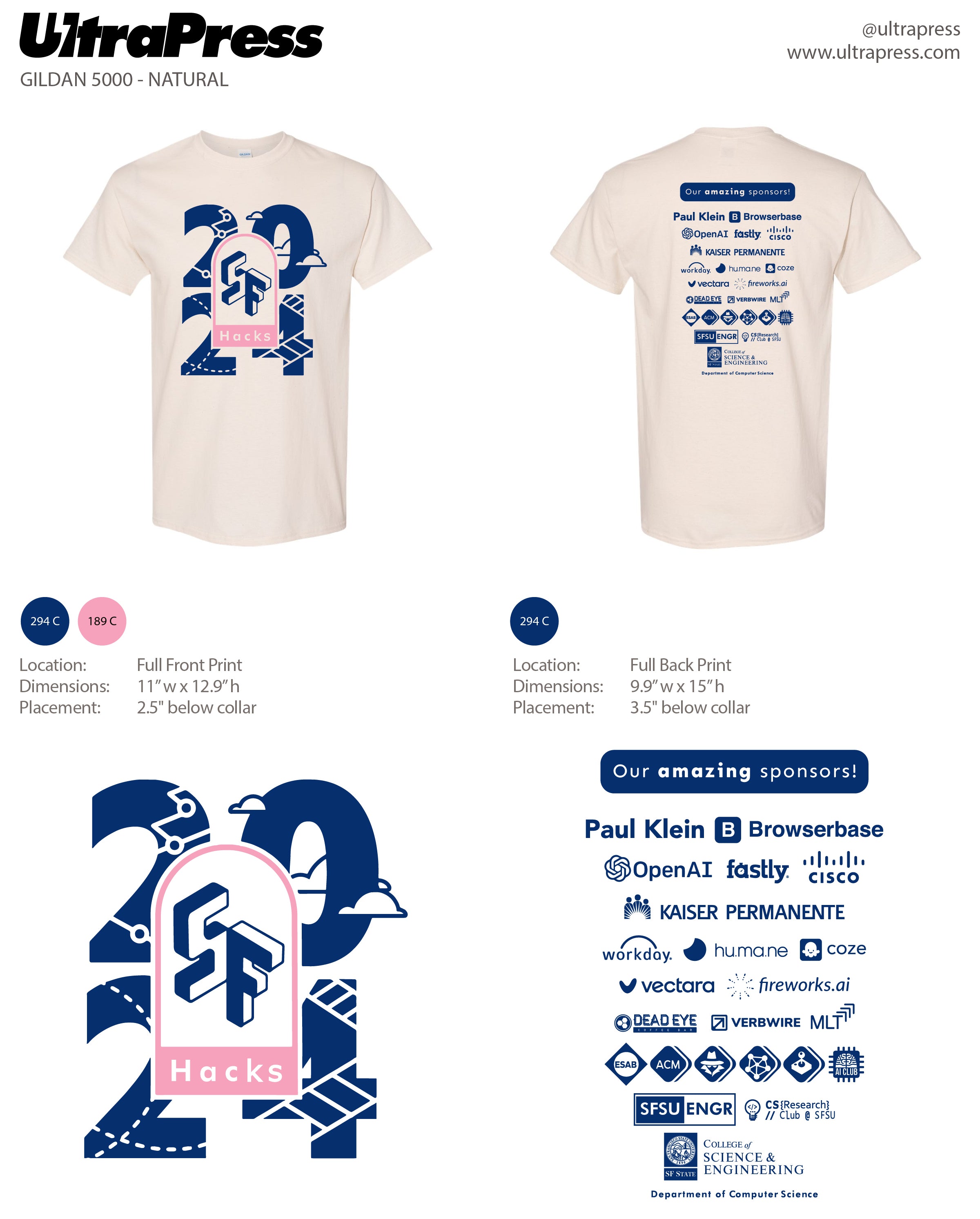 UP-SP-66647 SF Hacks Natural Shirts 2024 288 Min Qty (BULK)