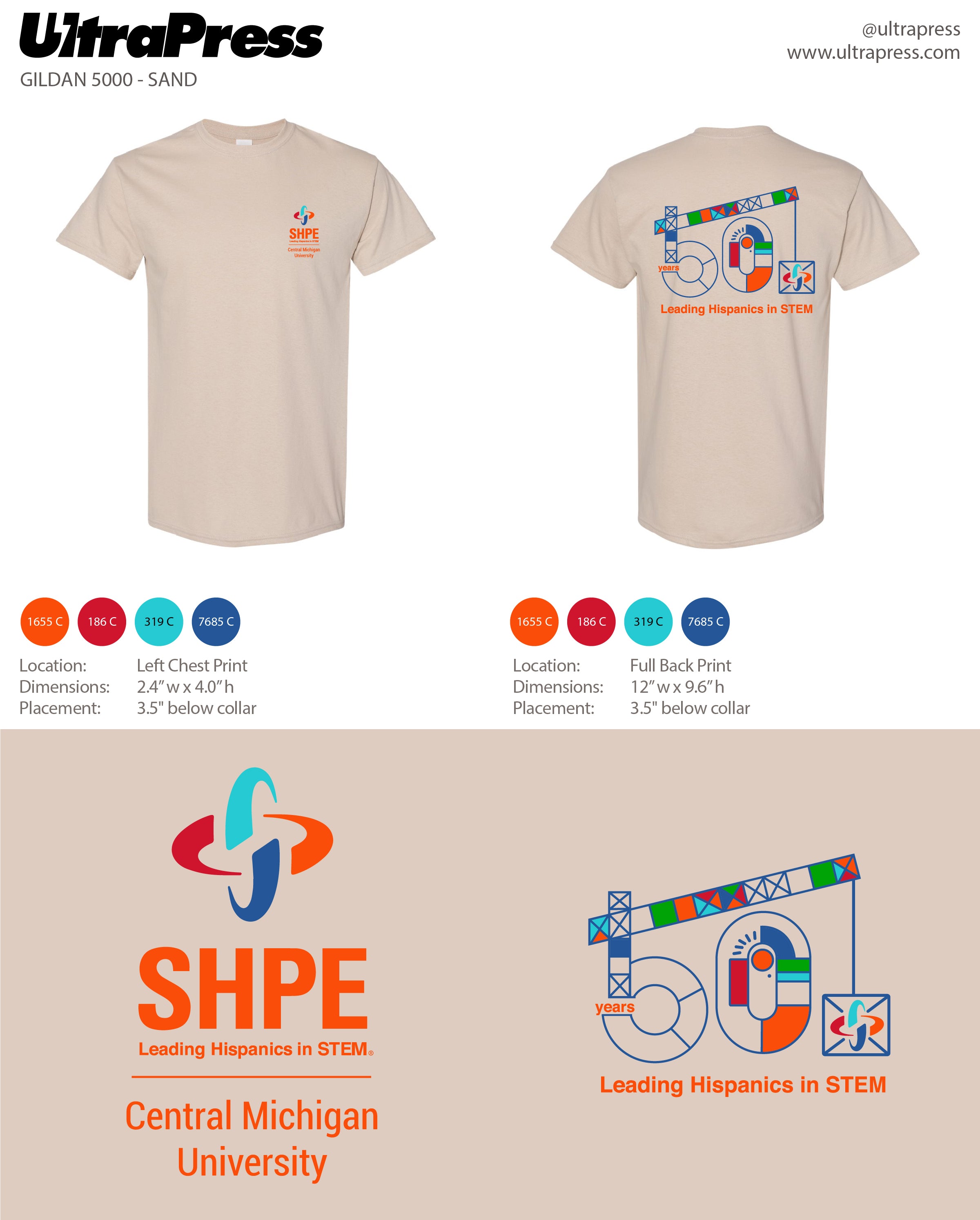 UP-SP-66670 SHPE Central Michigan University Tops 2024 24 Min Qty