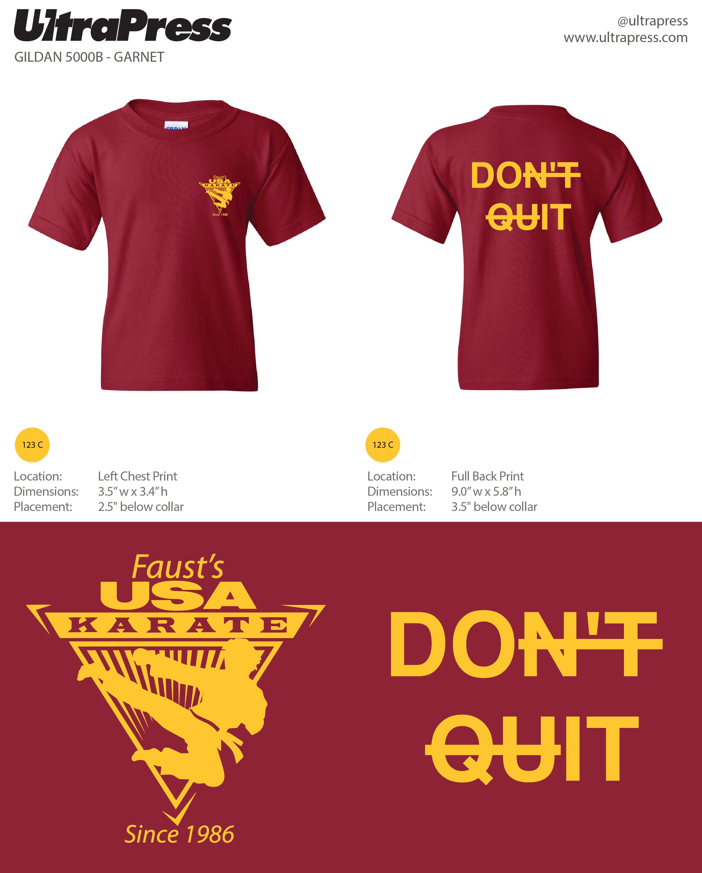UP-SP-66741 Faust's USA Karate Tees 2024 72 Min Qty (BULK)
