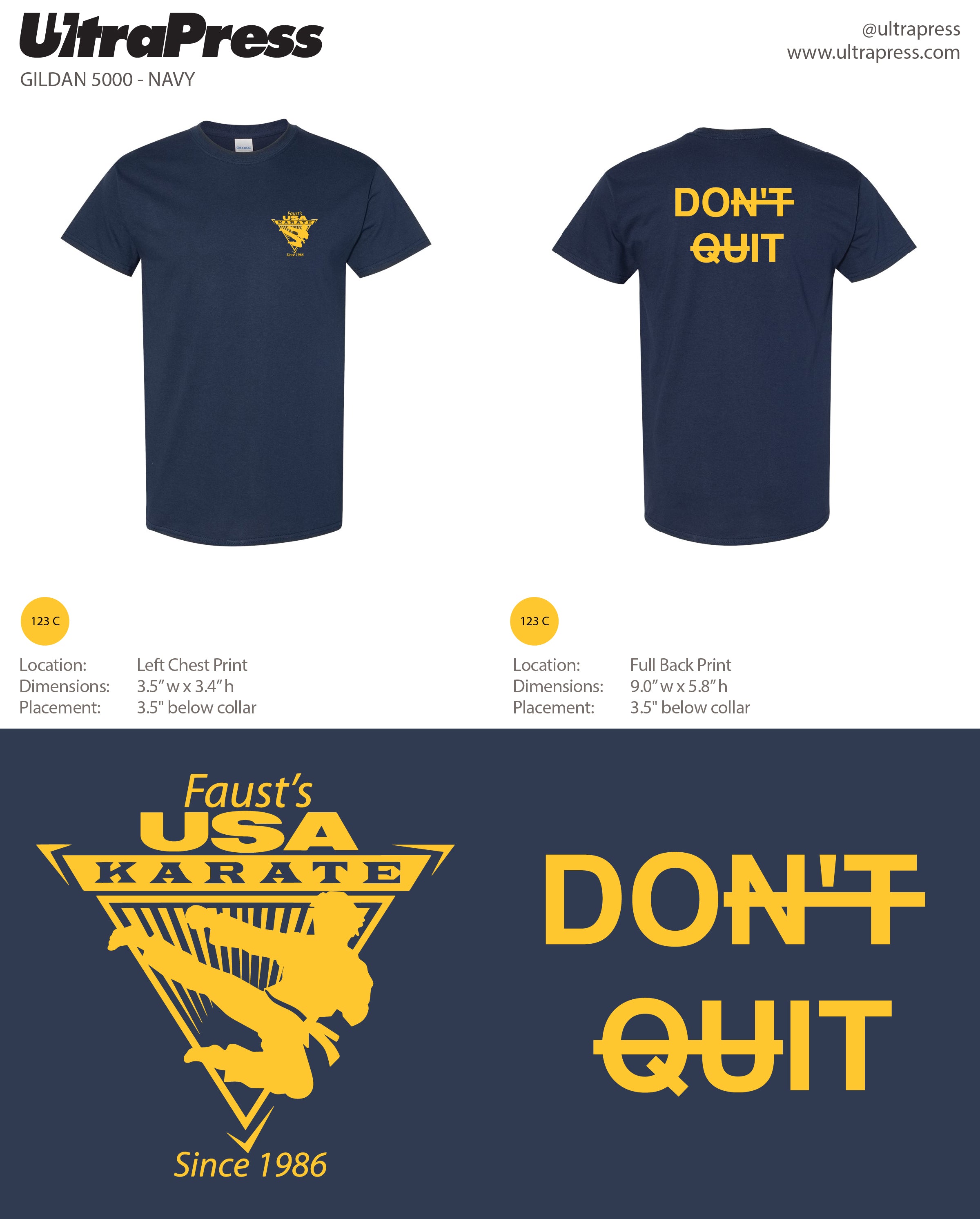UP-SP-66741 Faust's USA Karate Tees 2024 72 Min Qty (BULK)