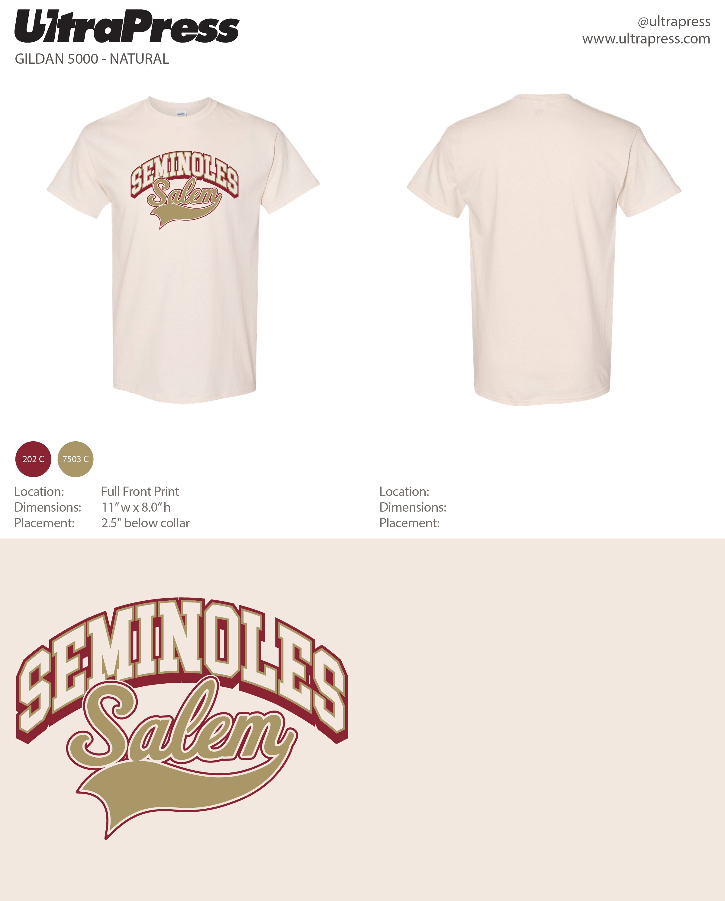 UP-SP-66826 Seminoles Salem Tees 2024 72 Min Qty (Bulk)
