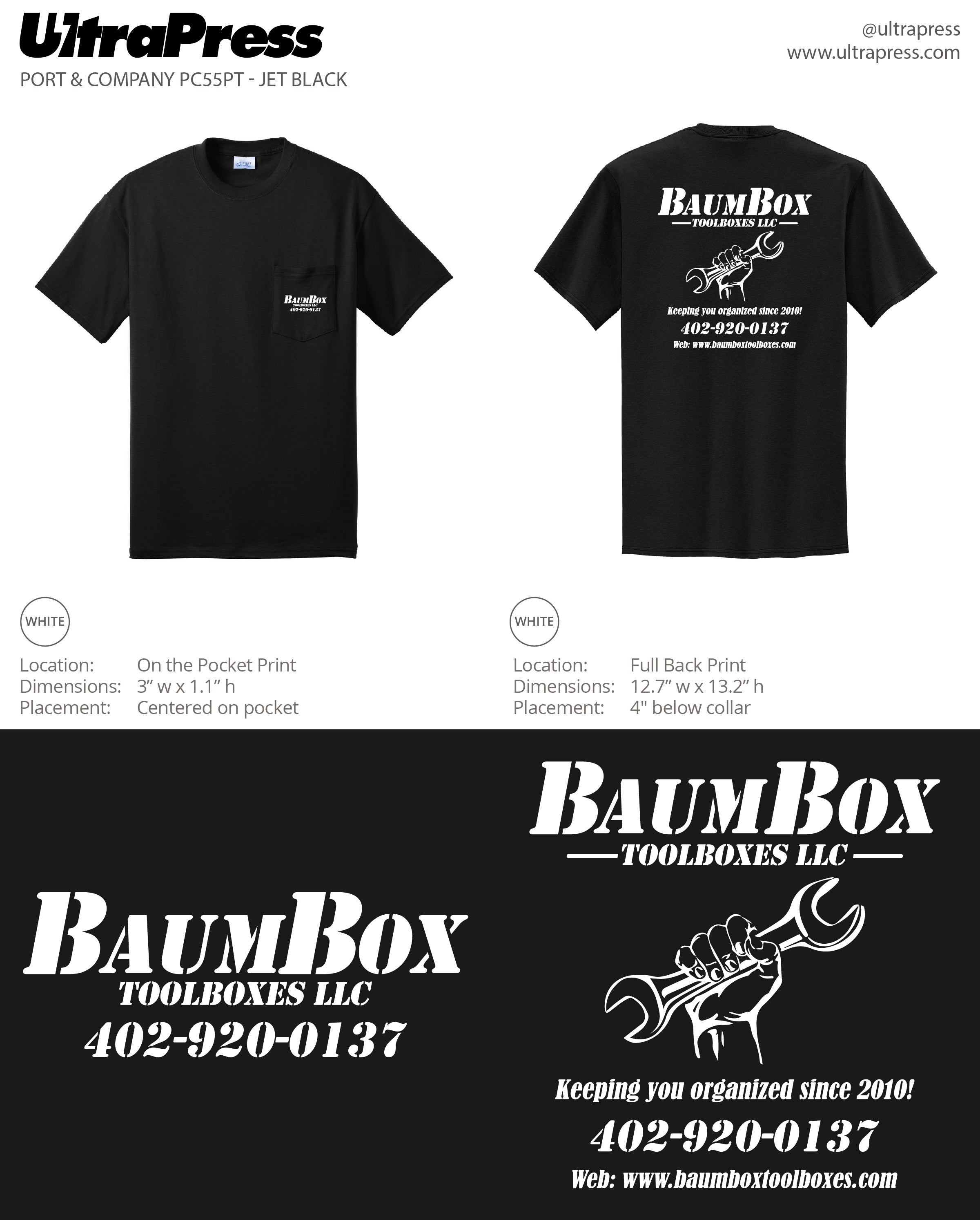 UP-SP-66931 BaumBox Toolboxes 2024 REG SHIRTS - 100 Min Qty (BULK)