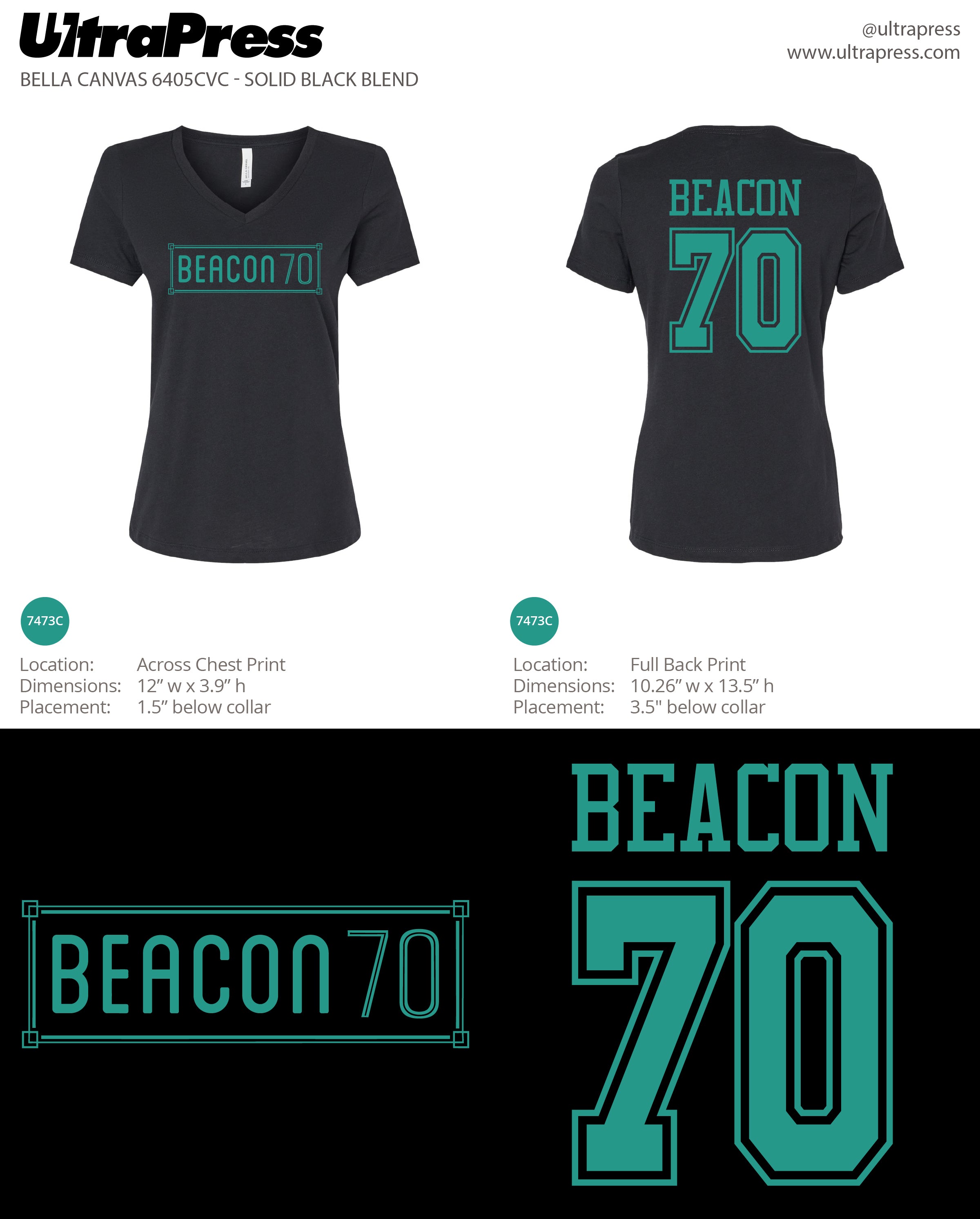 UP-SP-66991 Beacon 70 Teal Logo (Ladies) 2024 - 48 Min Qty (BULK)