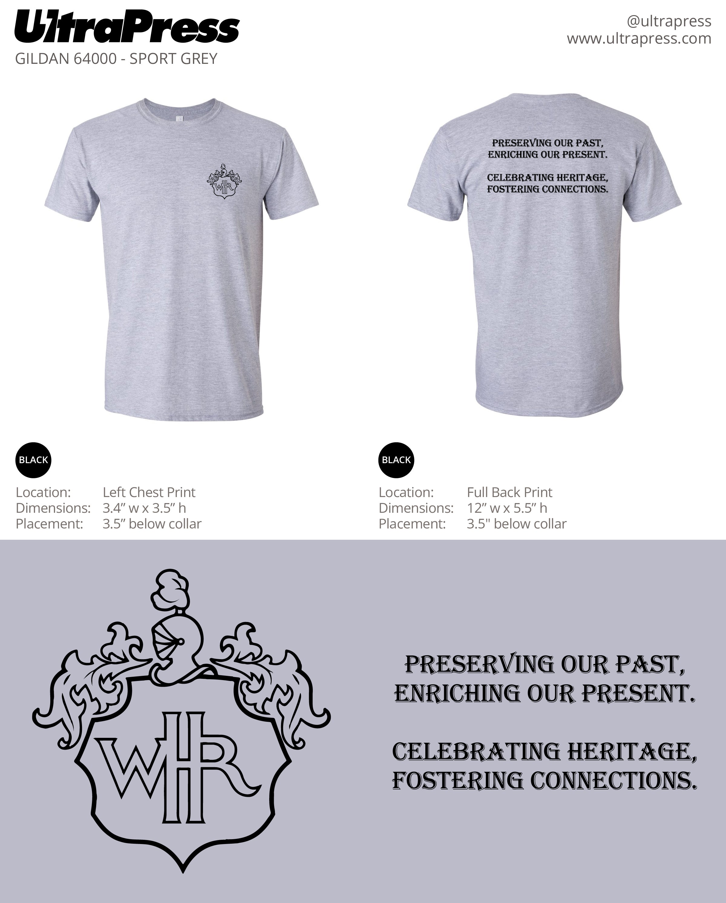 UP-SP-67117 WHR Logo (Sport Grey) - 100 Min Qty (Bulk)