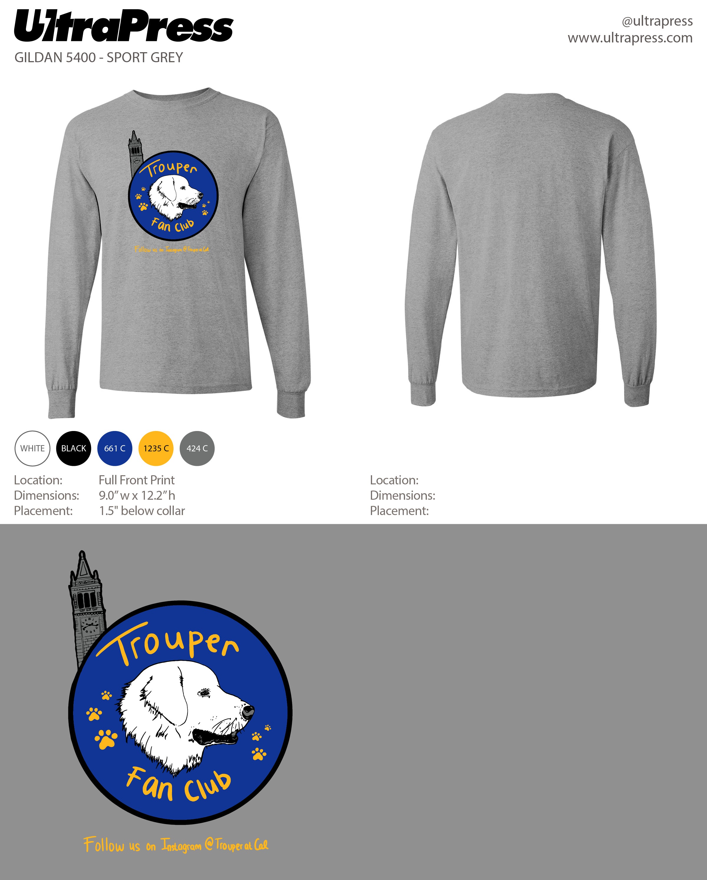 UP-SP-67213 Cal Trouper Fan Club Longsleeves - 50 Min Qty (BULK)
