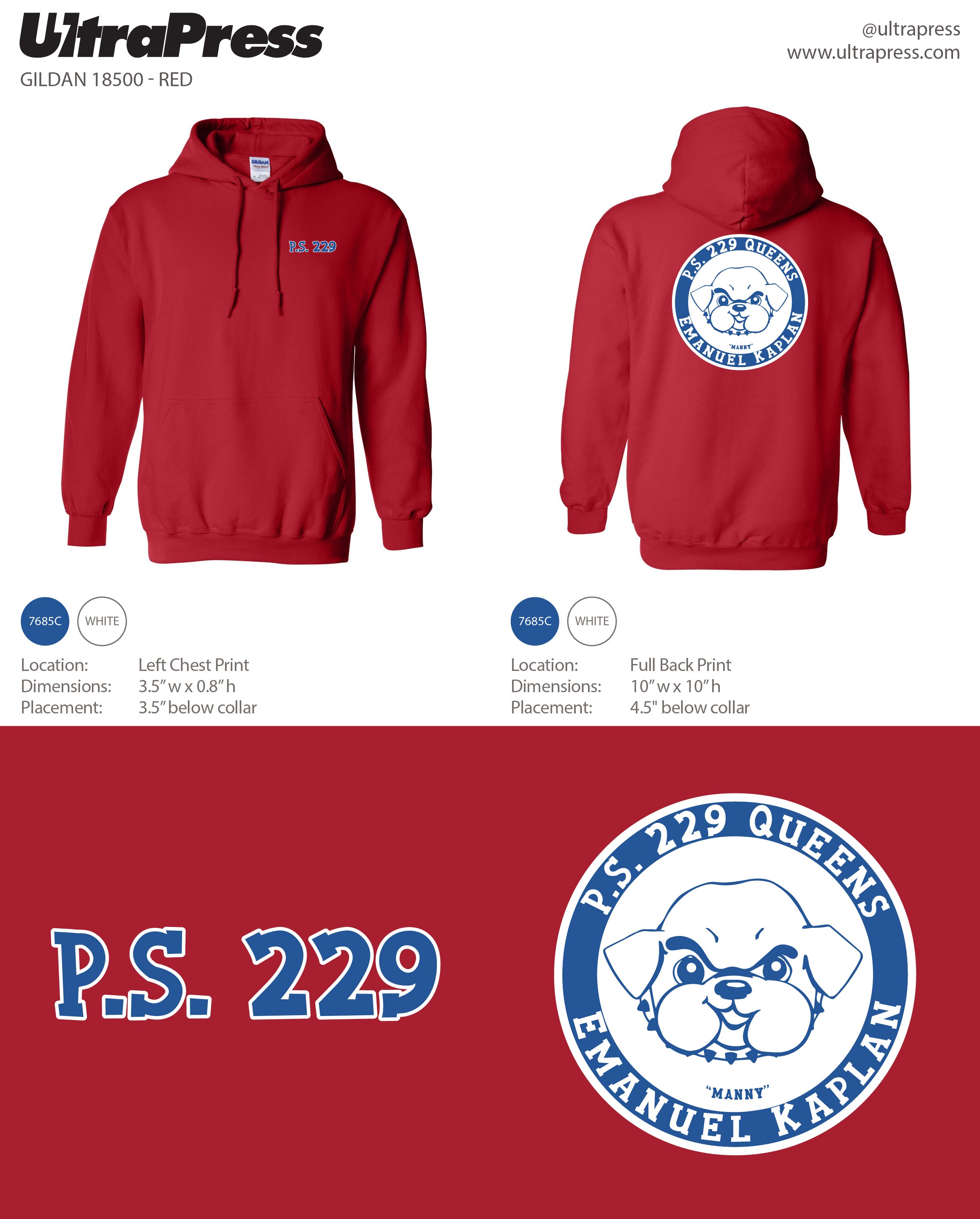 UP-SP-67230 P.S. 229 PTA Hoodies - 1000 Min Qty (BULK)