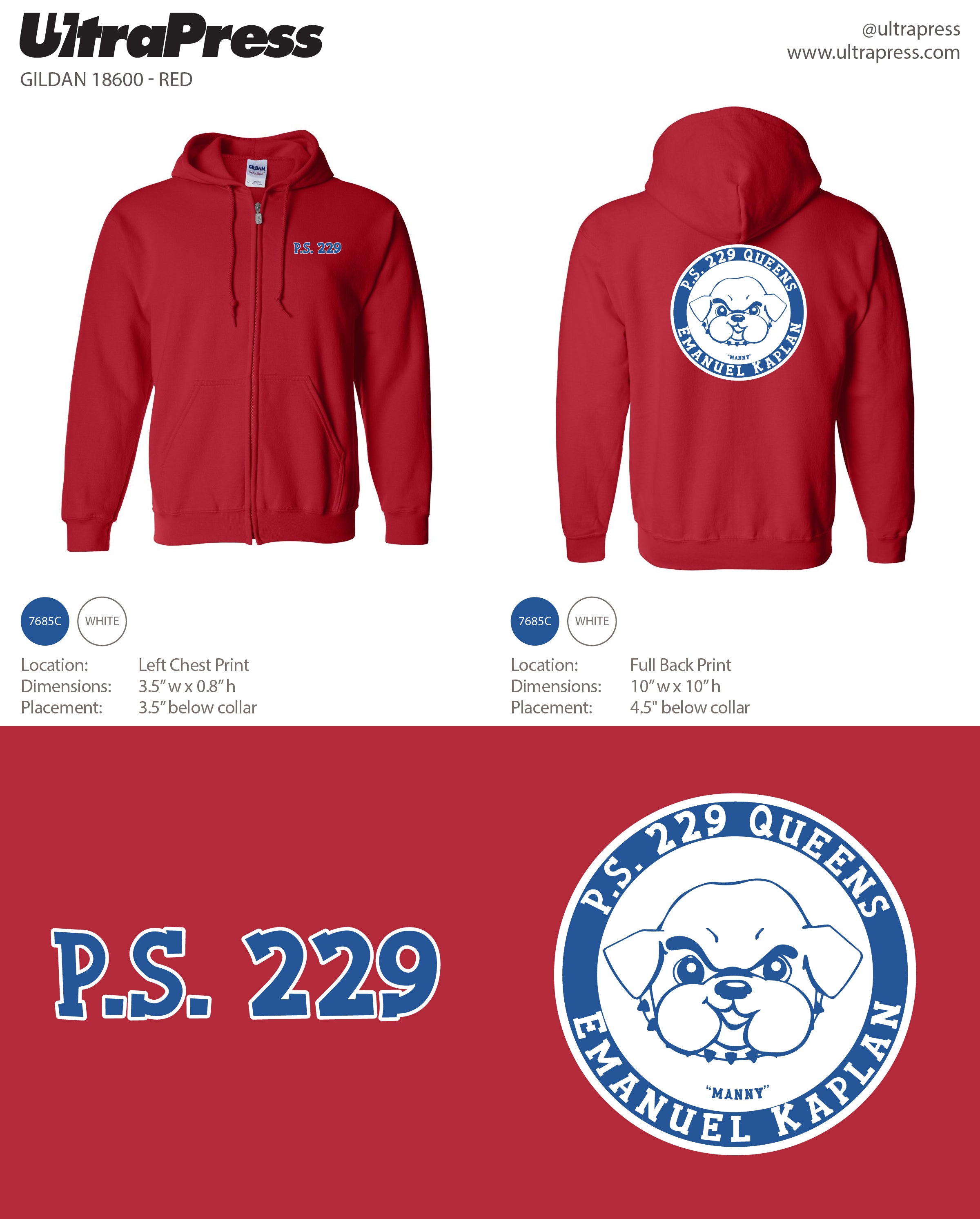 UP-SP-67230 P.S. 229 PTA Hoodies - 1000 Min Qty (BULK)