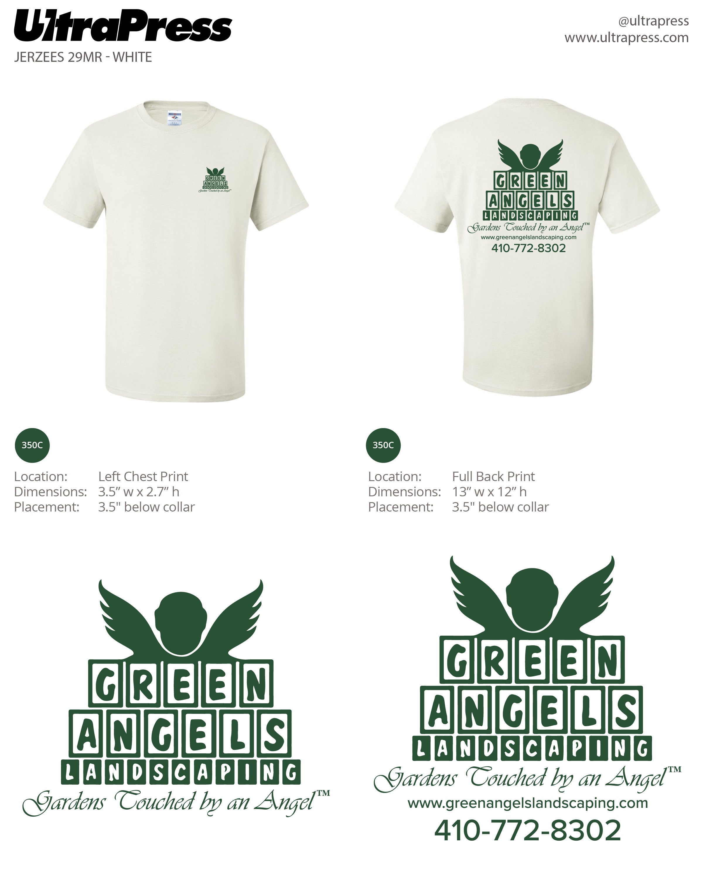 UP-SP-67288 Green Angels Landscape T-Shirt - 24 Min Qty (BULK)