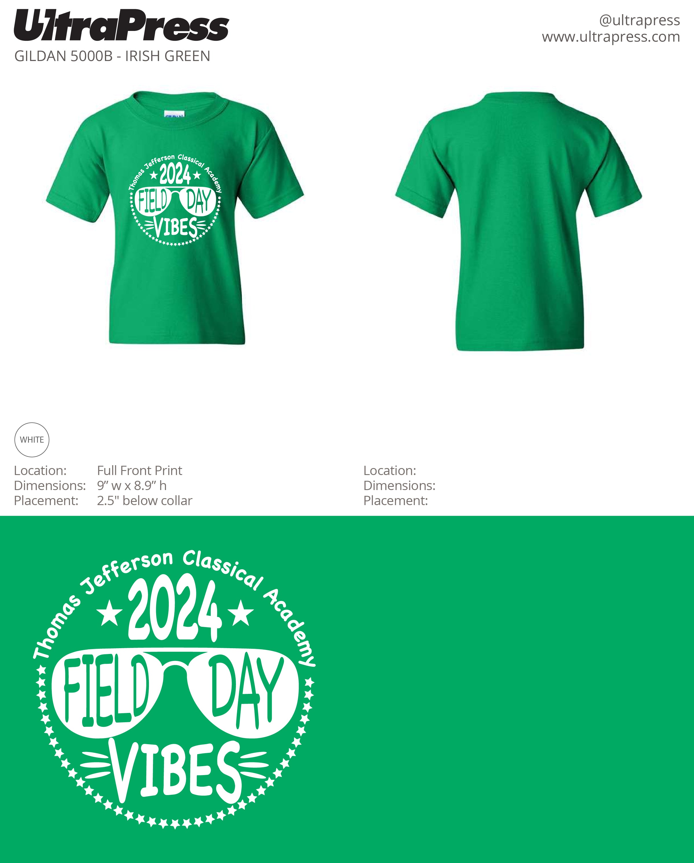 UP-SP-67296 YOUTH TJ Academy Shirts - 500 Min Qty (BULK)