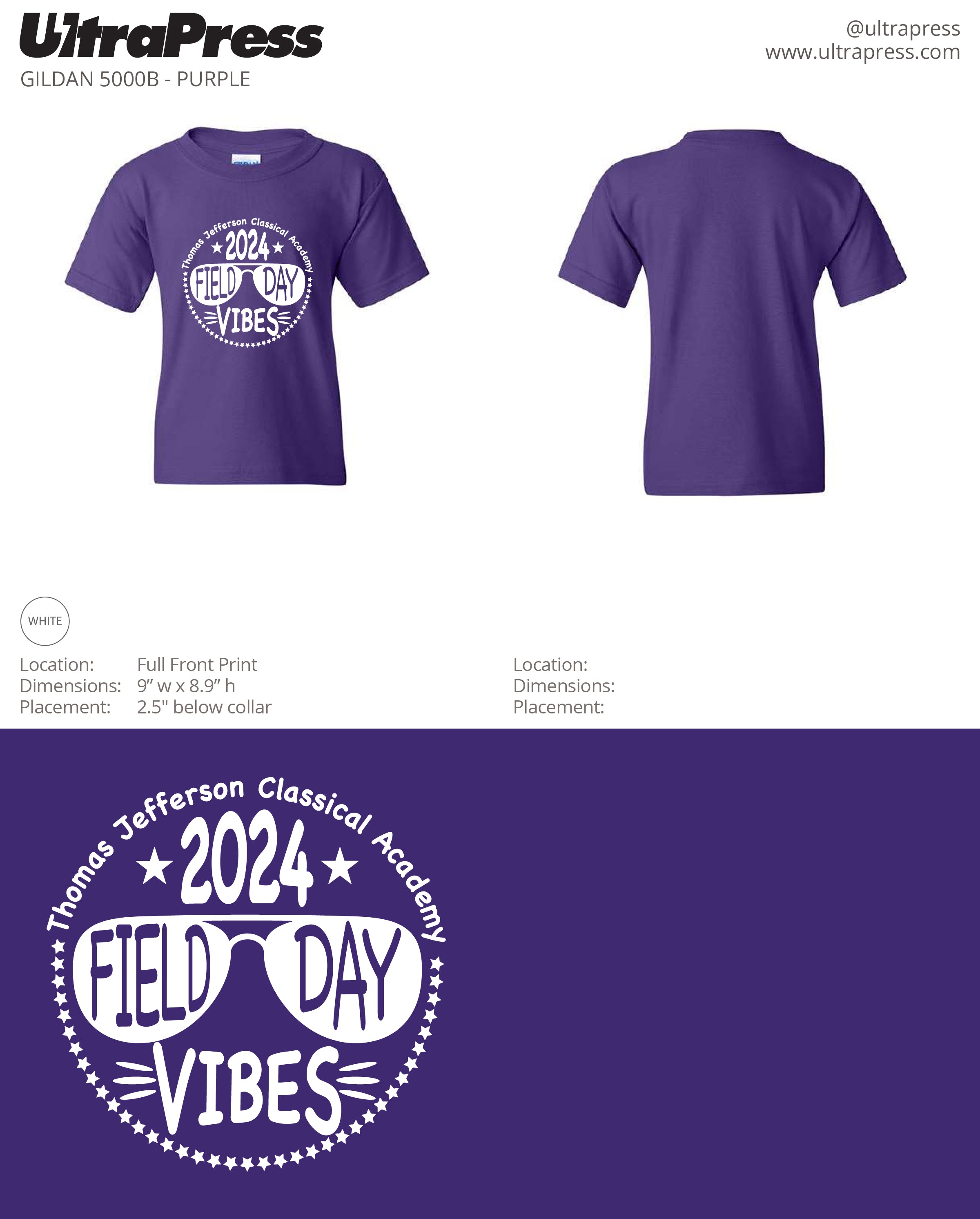 UP-SP-67296 YOUTH TJ Academy Shirts - 500 Min Qty (BULK)