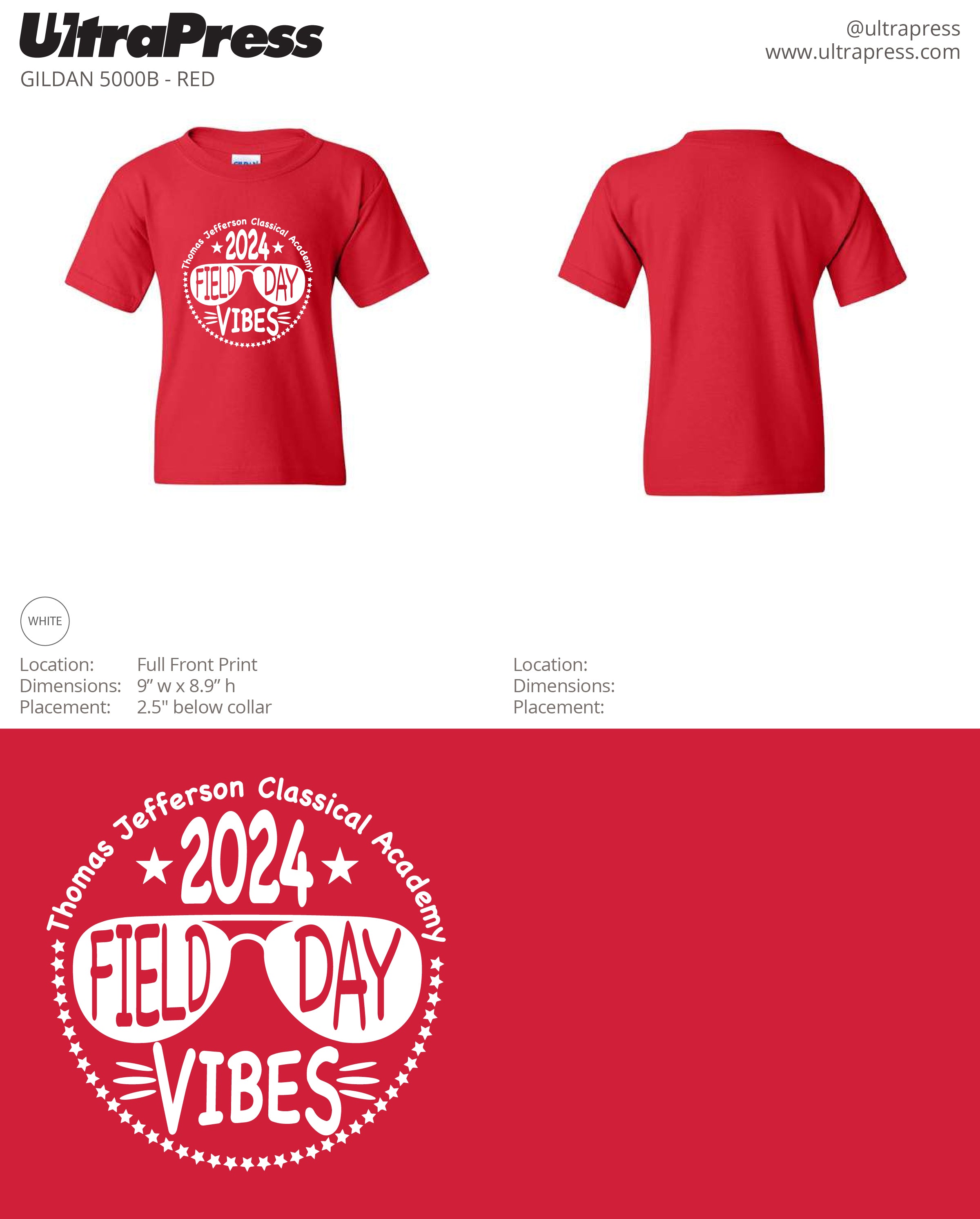 UP-SP-67296 YOUTH TJ Academy Shirts - 500 Min Qty (BULK)