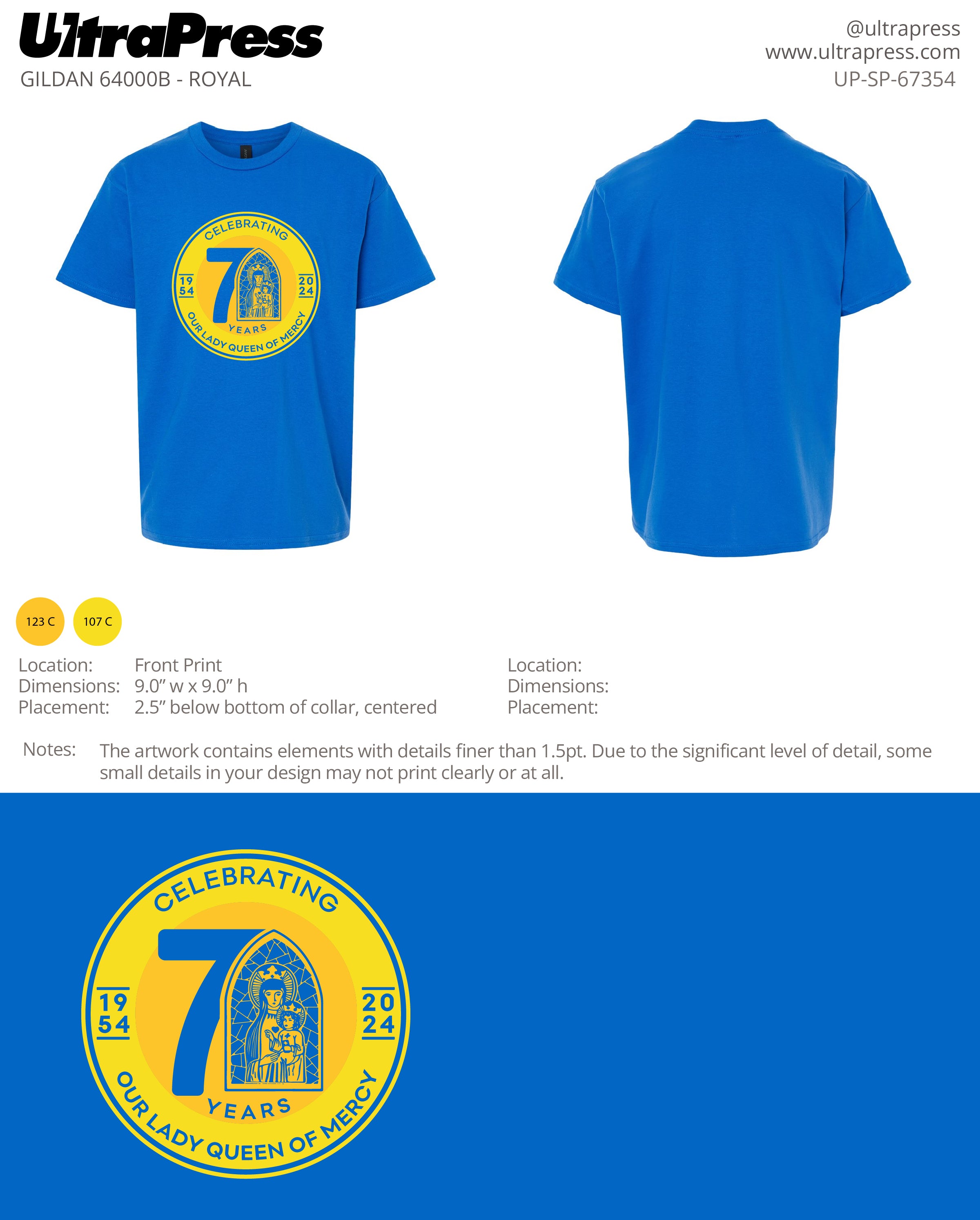 UP-SP-67354 Church 70th Year - Cristy Amoroso 100 Min Qty (Bulk)