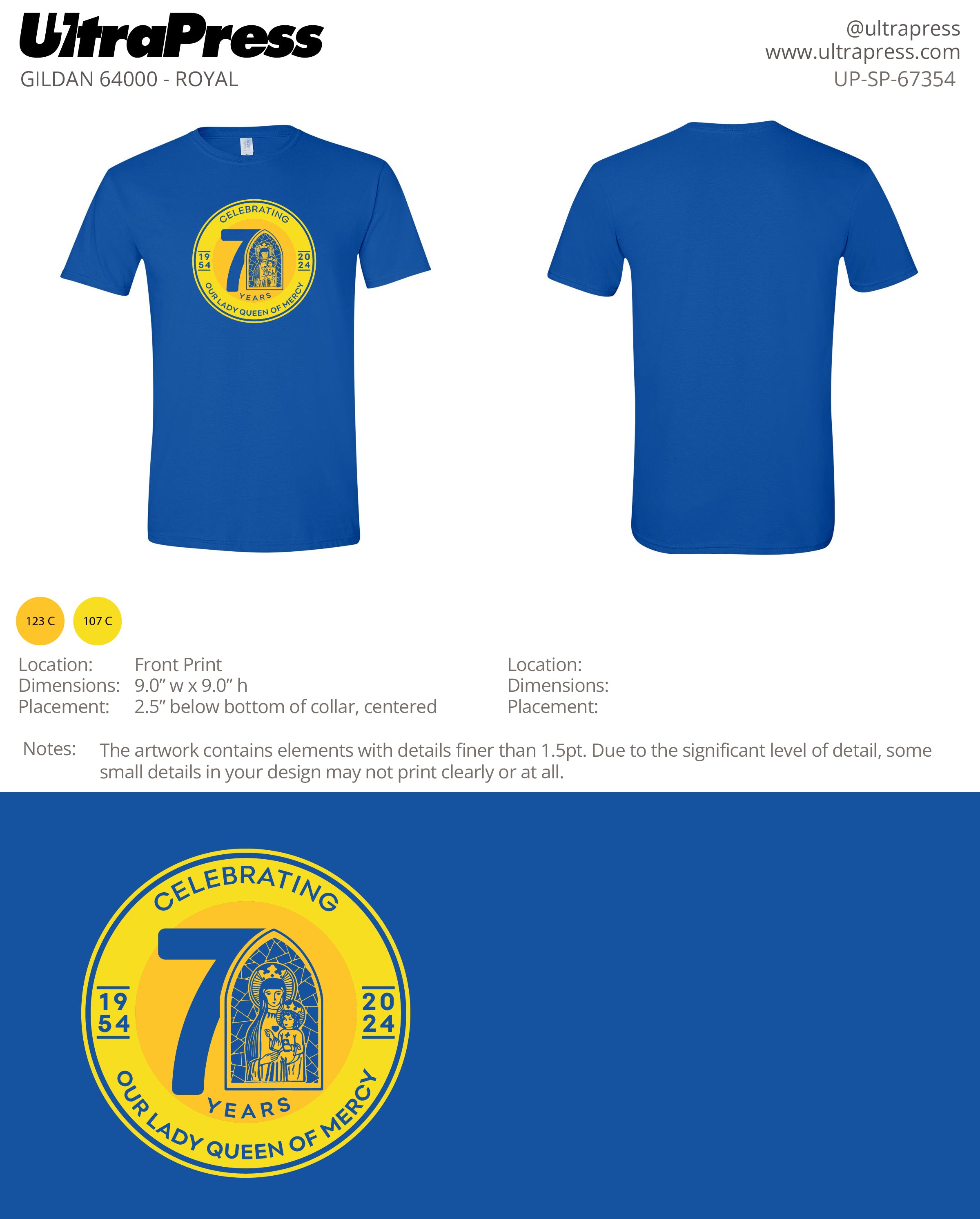 UP-SP-67354 Church 70th Year - Cristy Amoroso 100 Min Qty (Bulk)