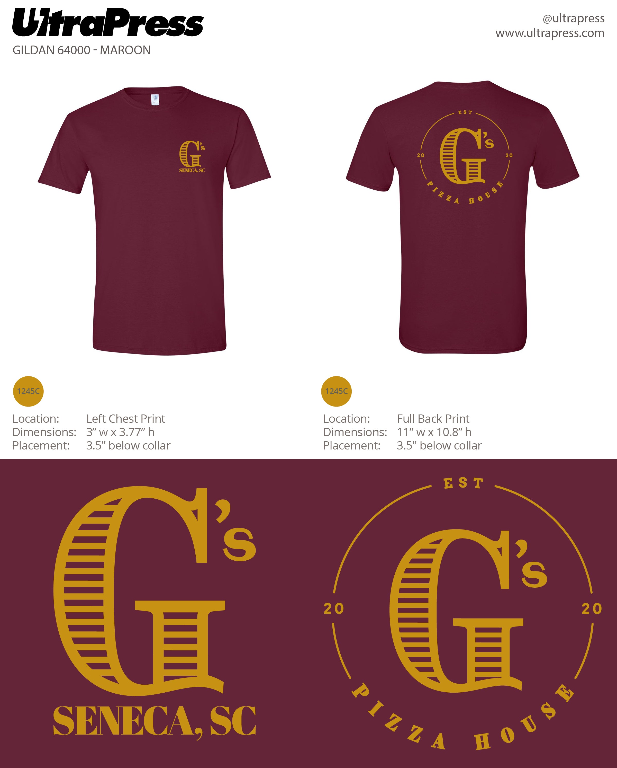 UP-SP-67433 Gs Pizza House - Kenneth Myers - 100 Min Qty (BULK)