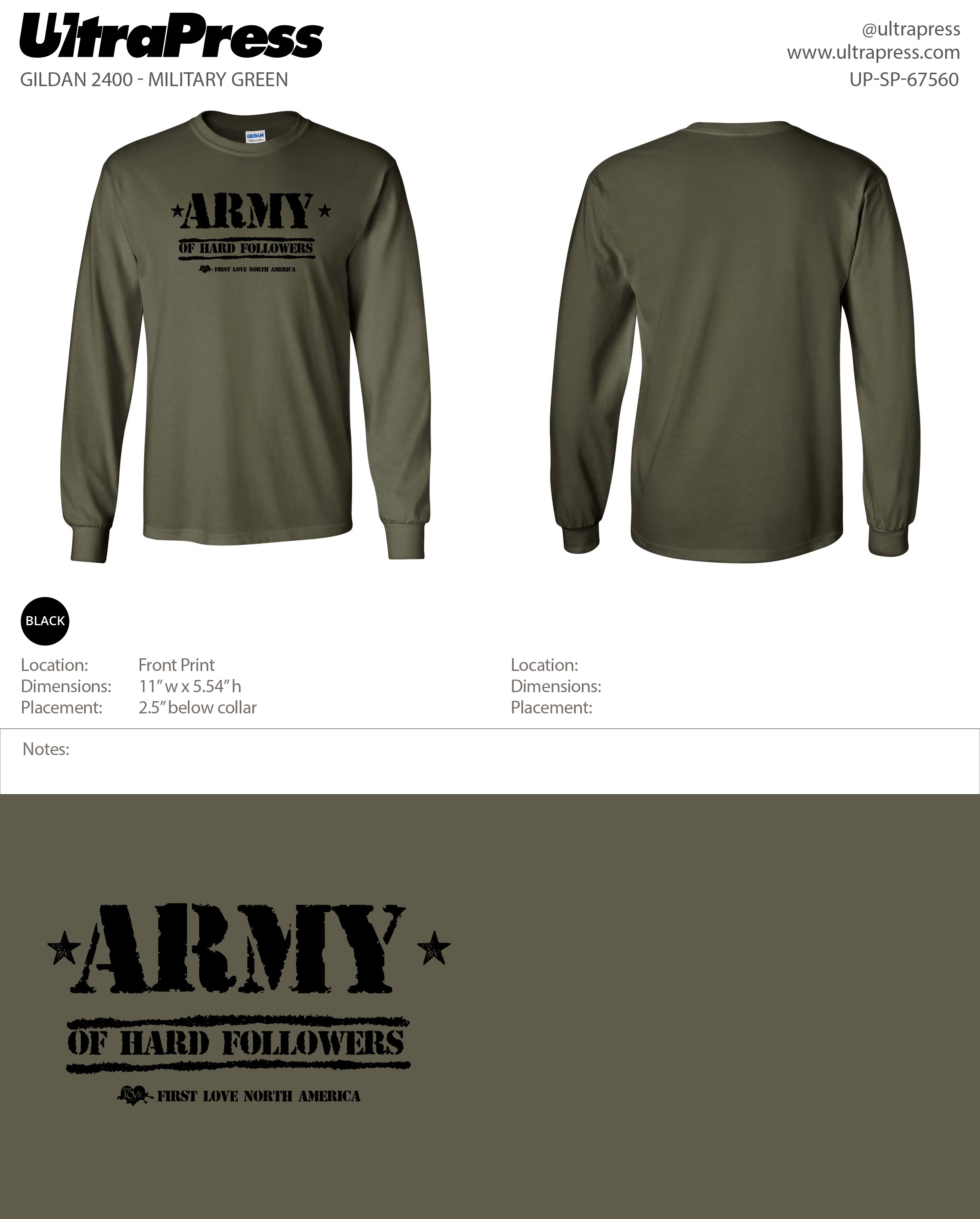 UP-SP-67560 Lighthouse International - Army - 72 Min Qty (BULK)