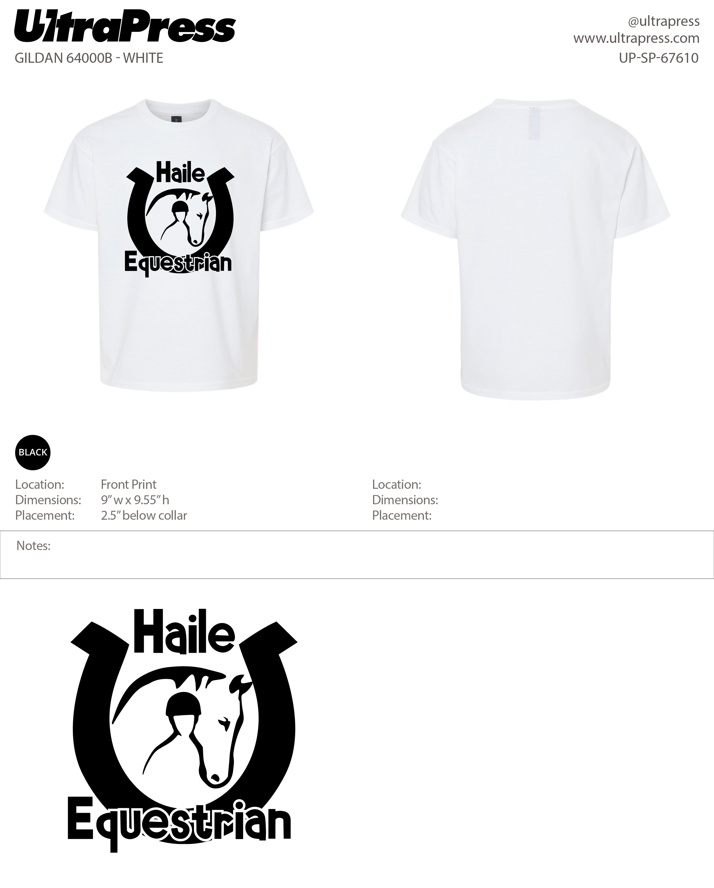 UP-SP-67610 Haile Equestrian - Regina Esterman 100 Min Qty (Bulk)