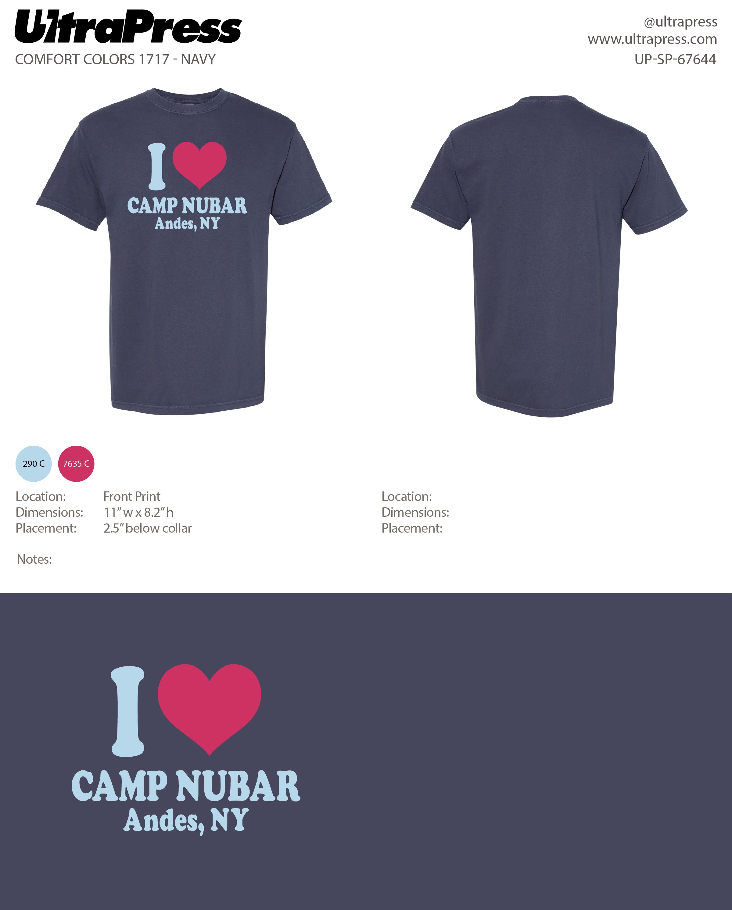 UP-SP-67644 Camp Nubar 2024 I ♥️ Camp Shirt - Alexis Krolian 72 Min Qty (Bulk)